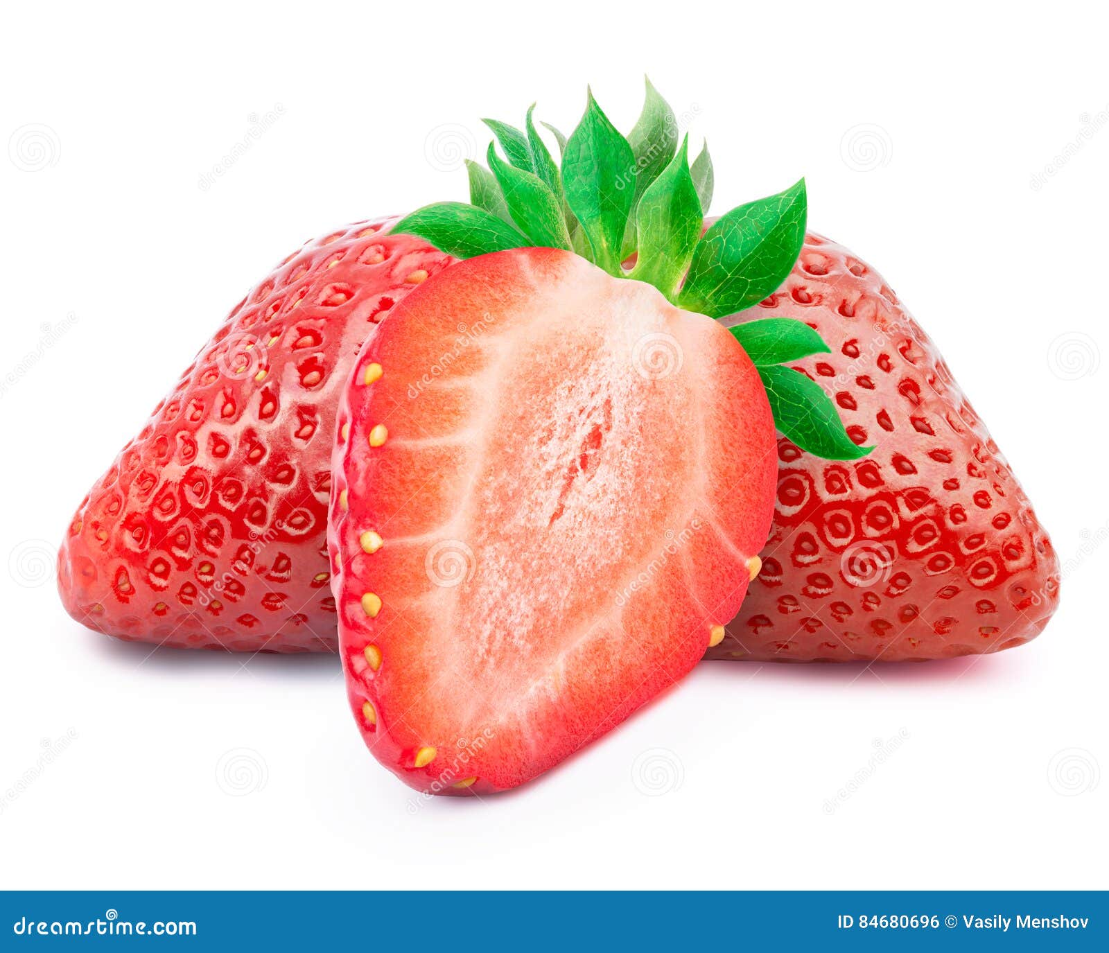 Fresas Con Las Hojas Aisladas En Blanco Foto de archivo Imagen de