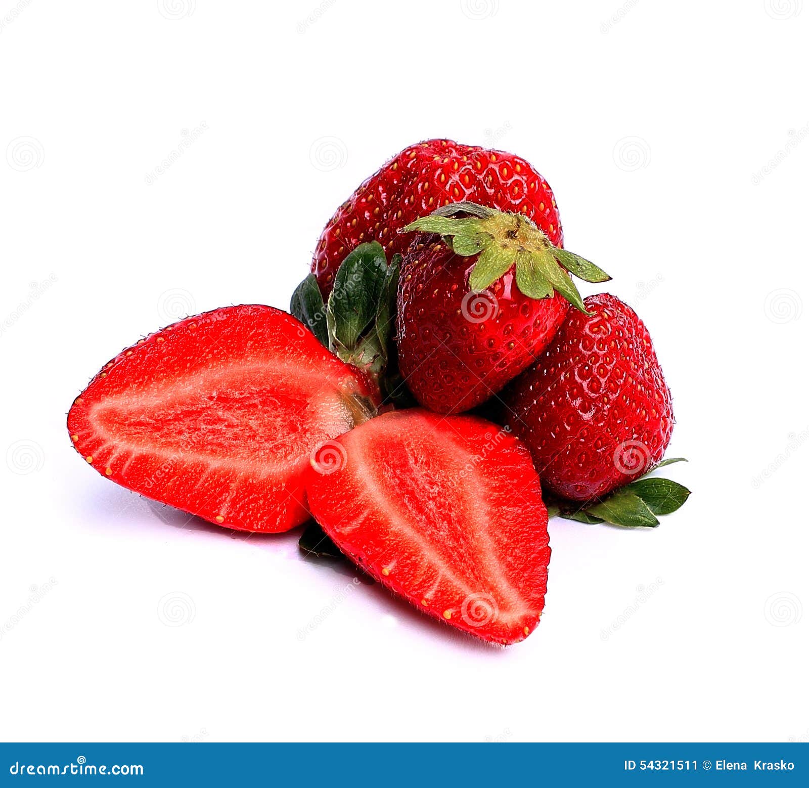 Fresas Con Las Hojas En Un Blanco Imagen de archivo Imagen de blanco