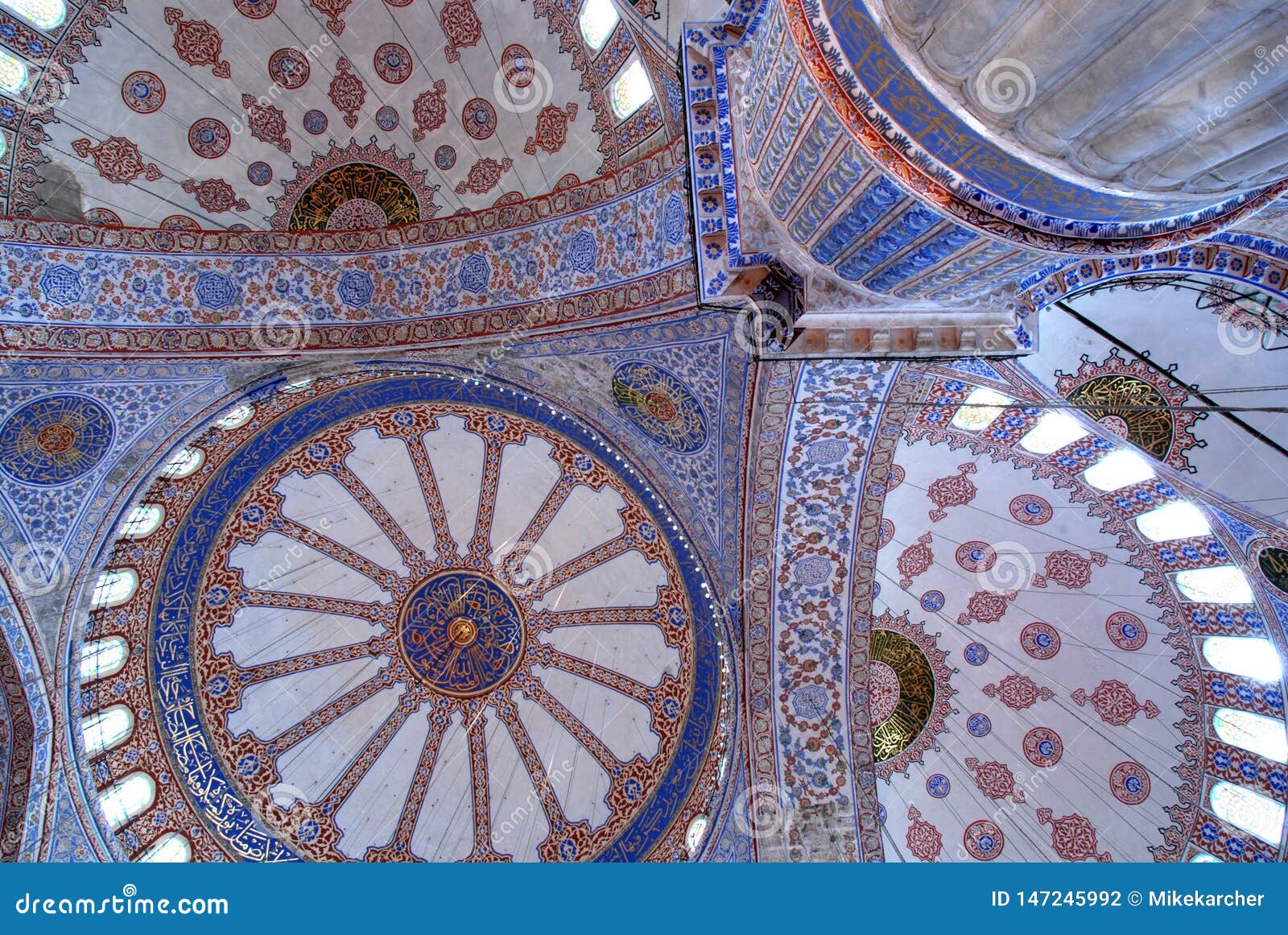 fresco inside blue mosque in istanbul