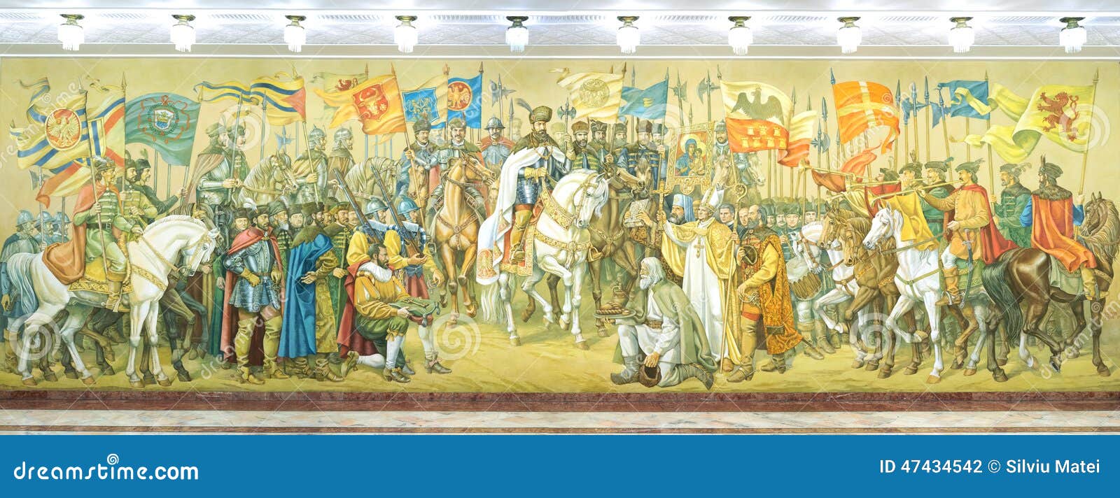 Fresco Representing the Great Union of the Three Romanian