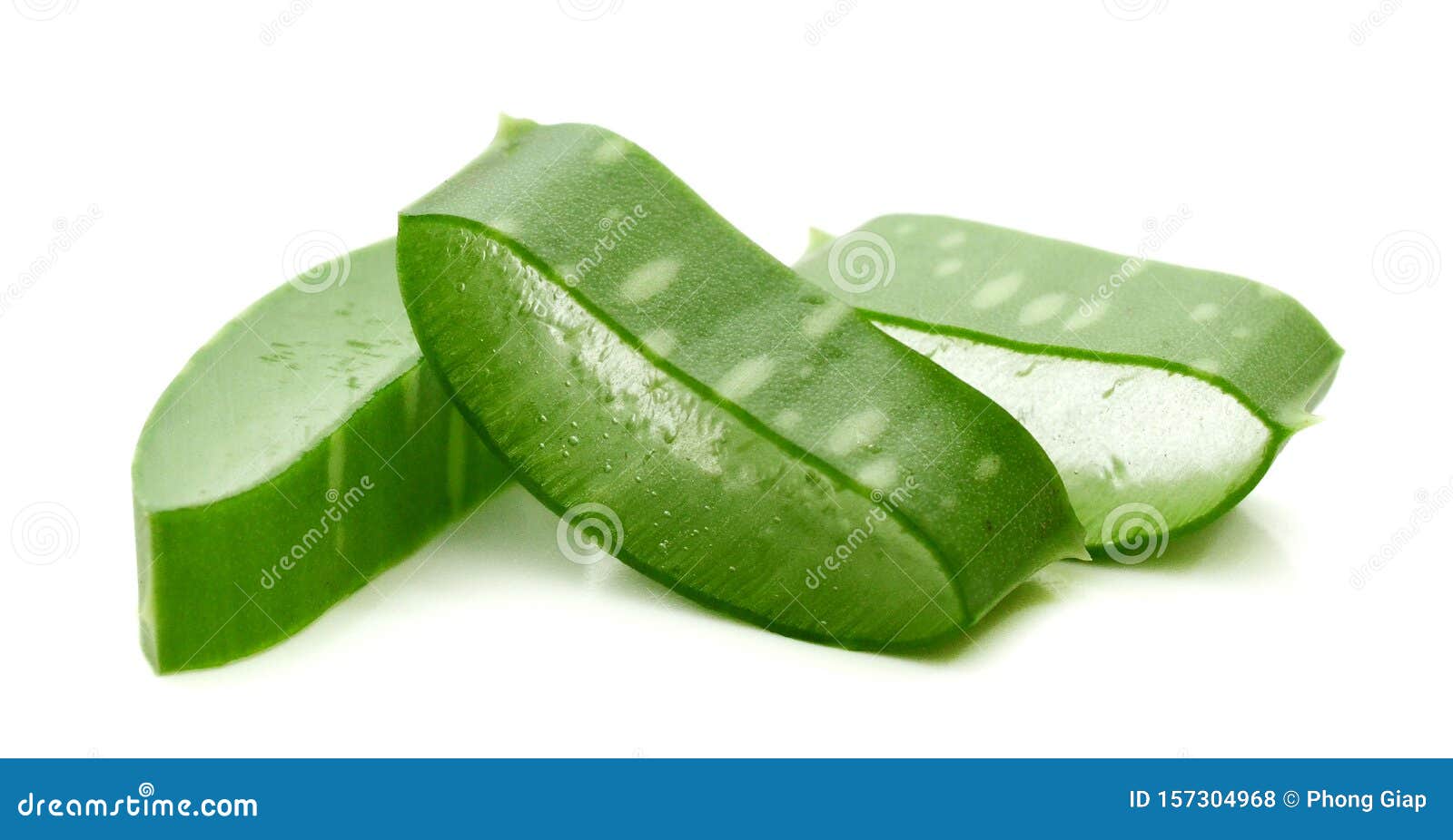 Fresh Aloe Vera Leaves on White Background. Stock Photo - Image of ...