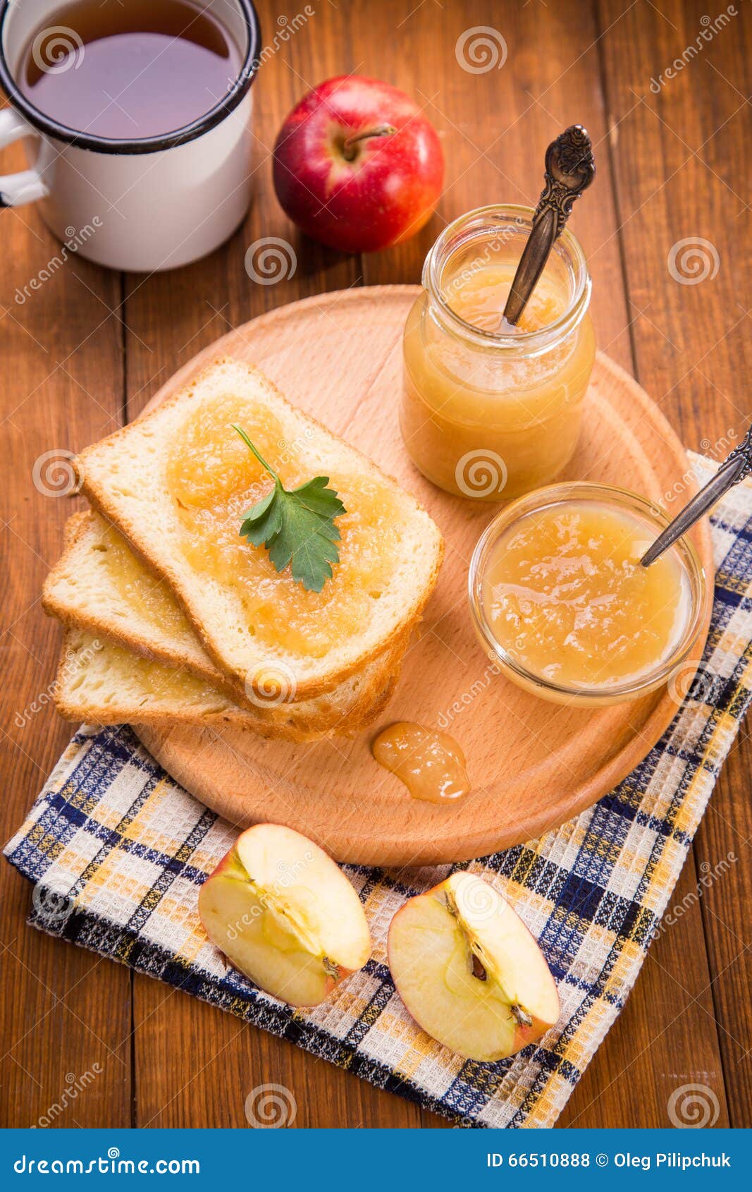fresh apple jam stock