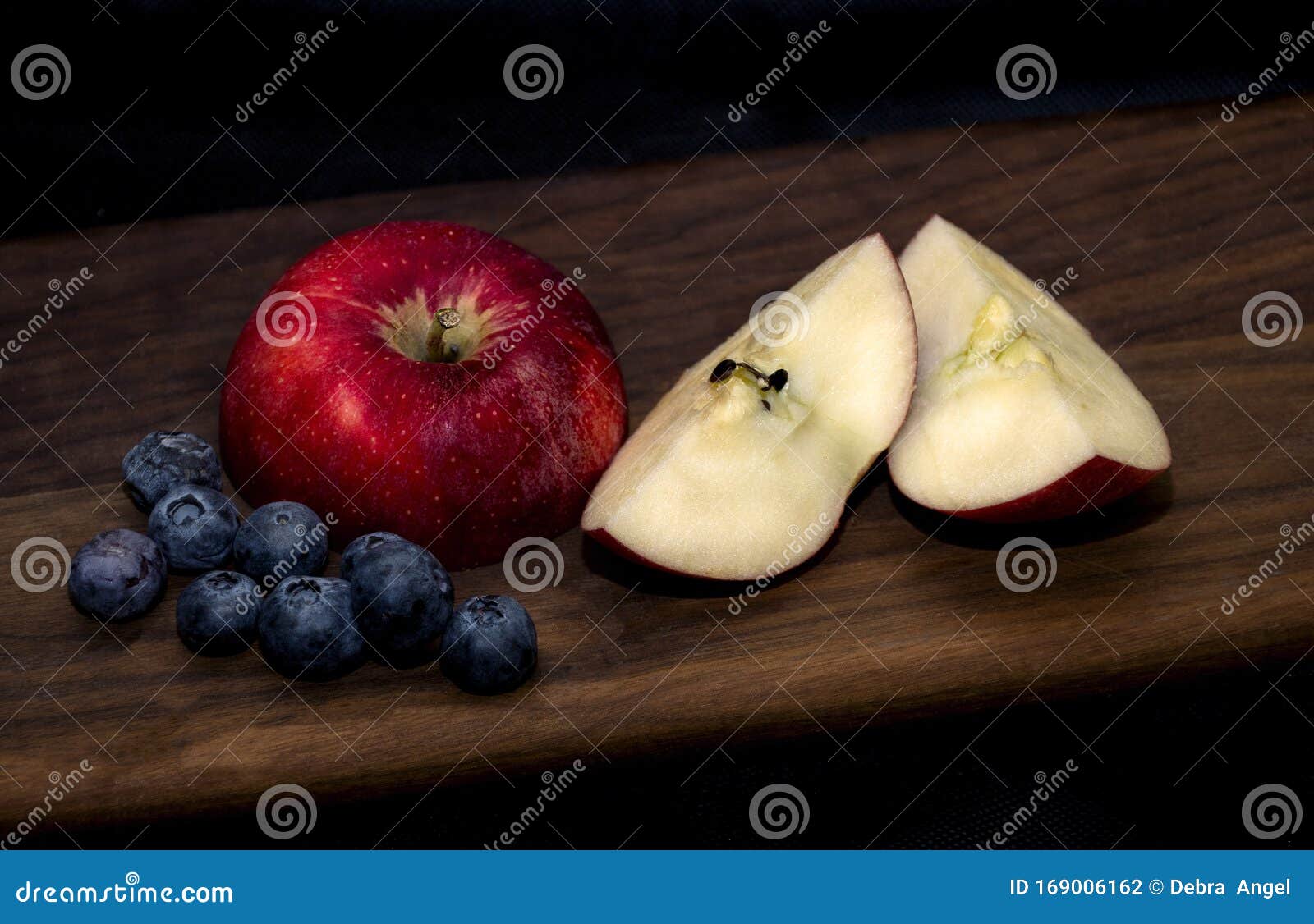 fresh apples and  blue berries