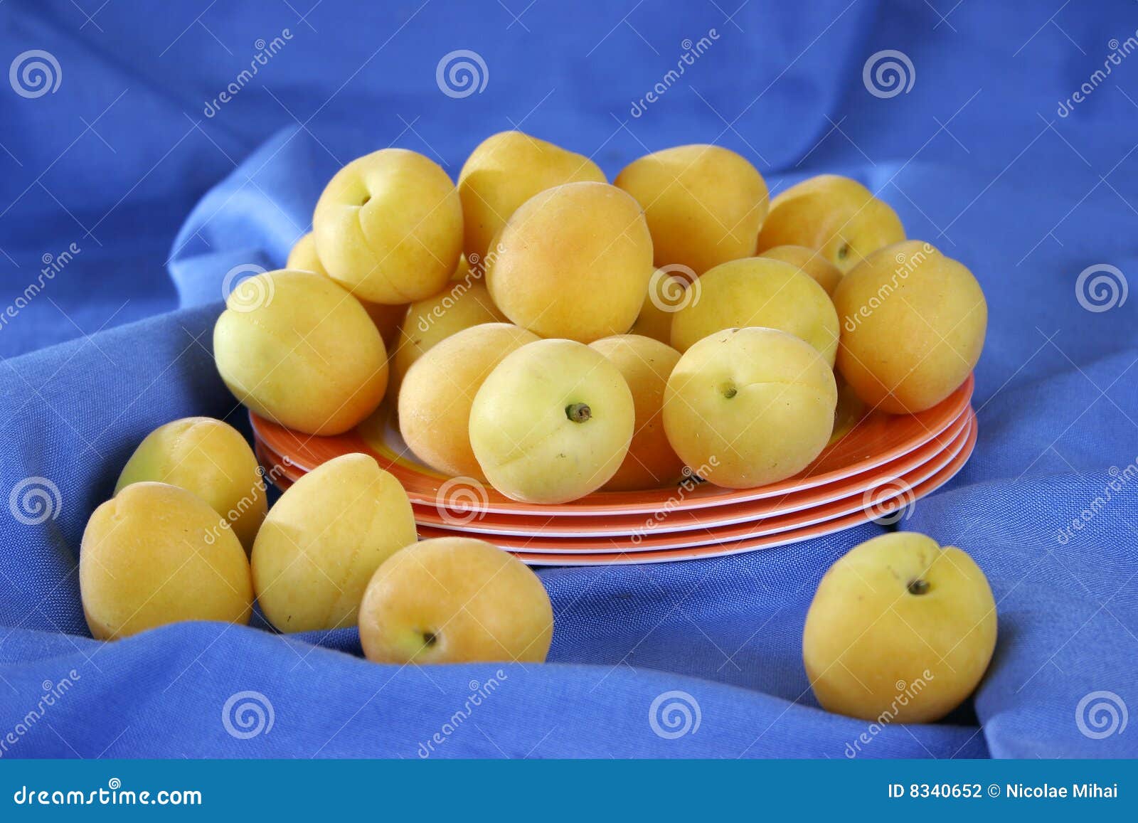 Fresh apricots on blue stock photo. Image of nutrition 8340652