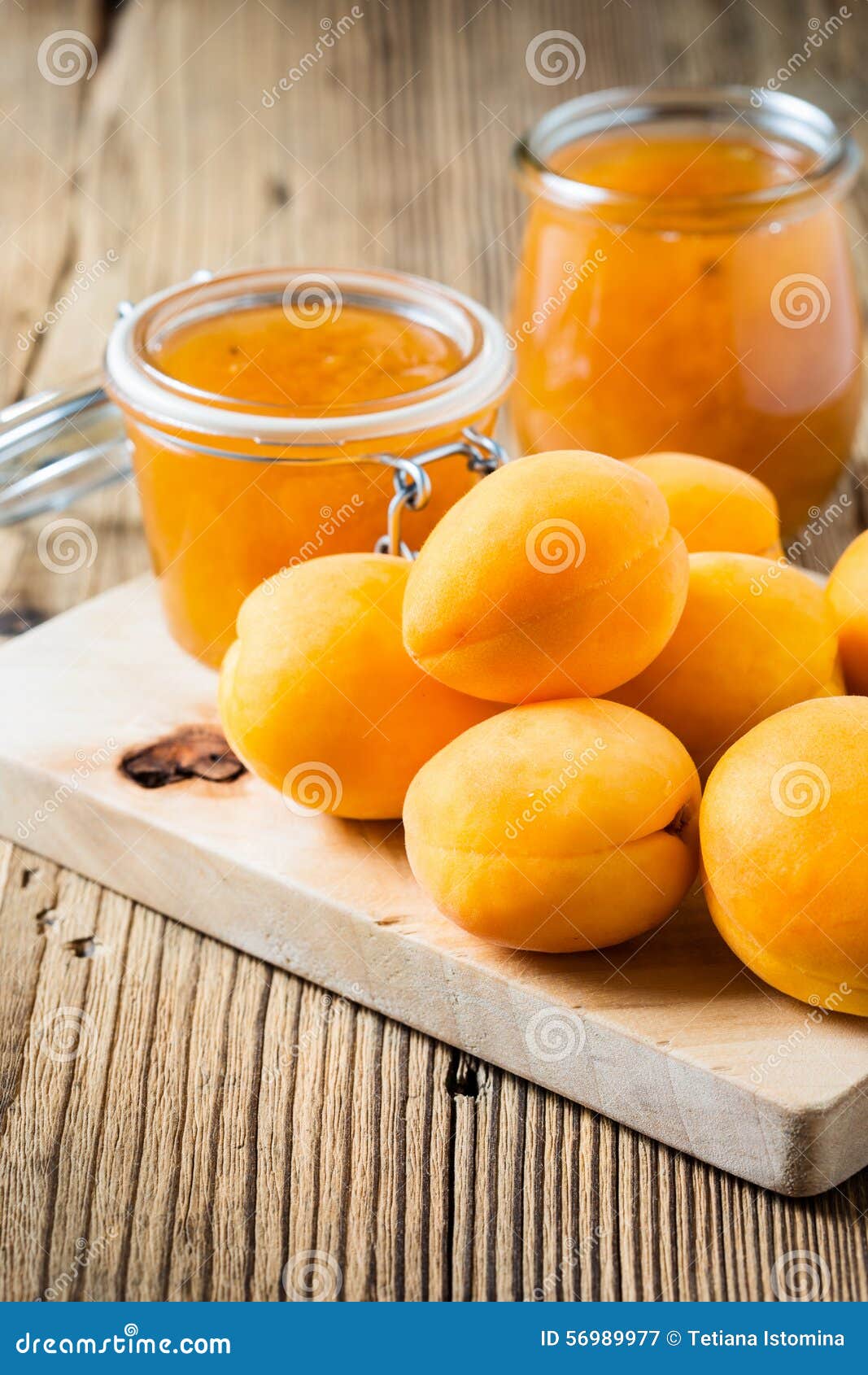 Fresh Apricots And Homemade Apricot Chutney In A Glass Jar Stock Image ...