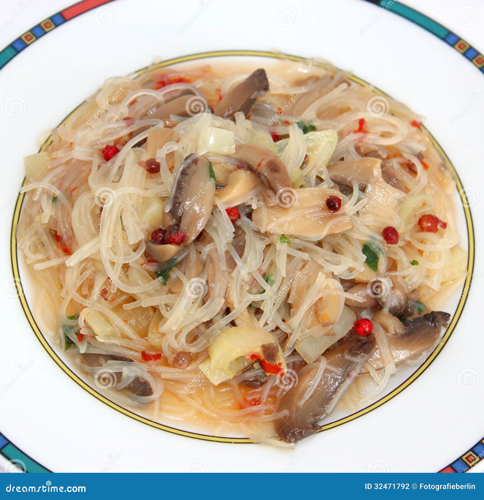 Fresh Asian Soup with Rice Noodles Stock Photo Image of snack, starter 32471792