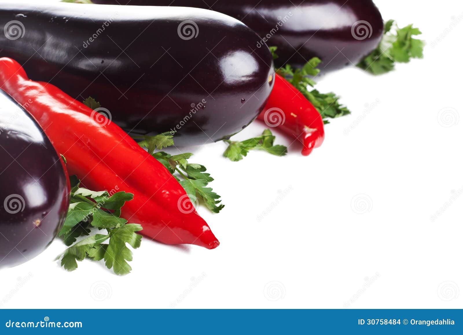 Fresh aubergines stock photo. Image of leaf, ingredient 30758484