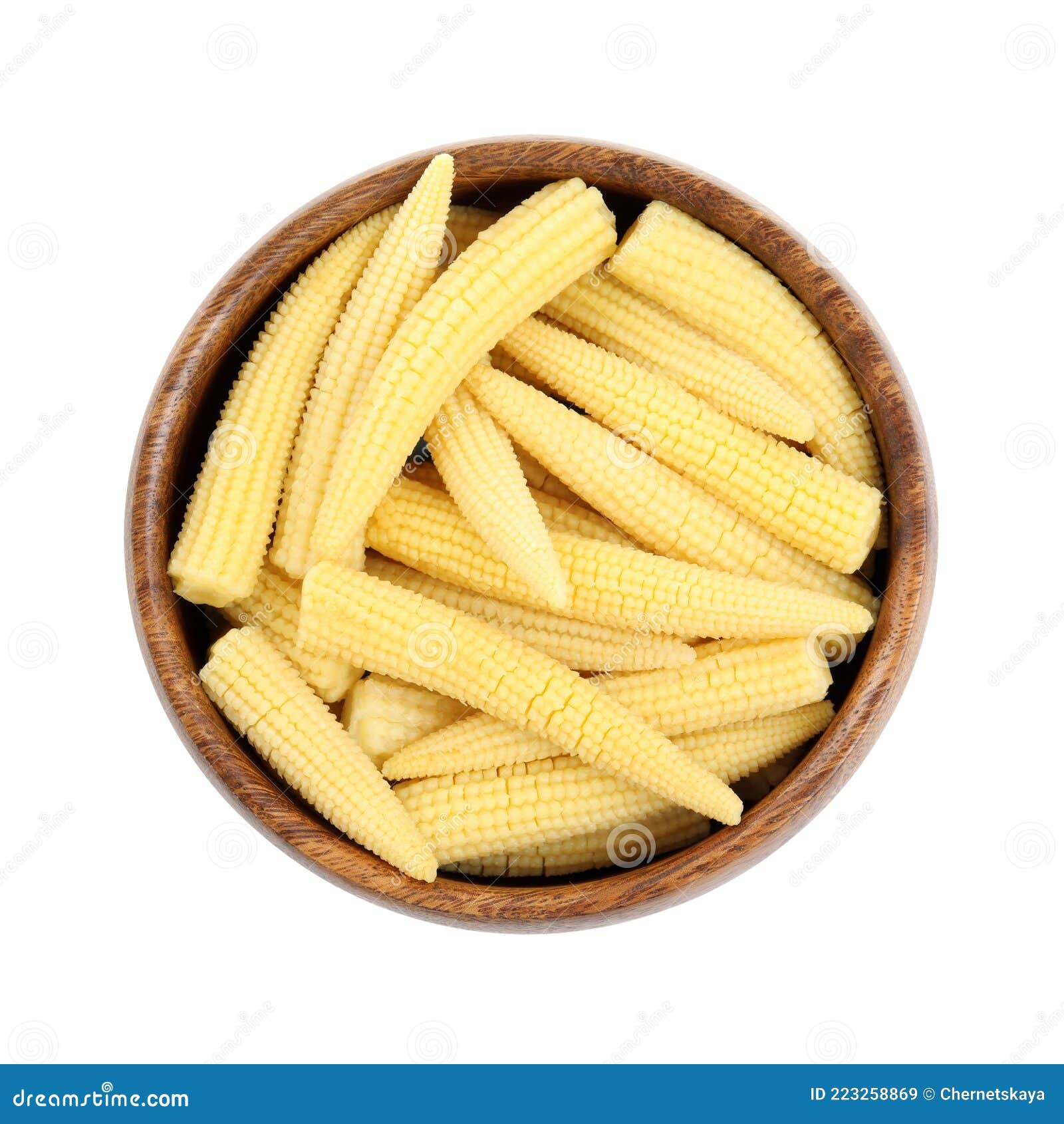 Fresh Baby Corn Cobs on White Background, Top View Stock Image Image