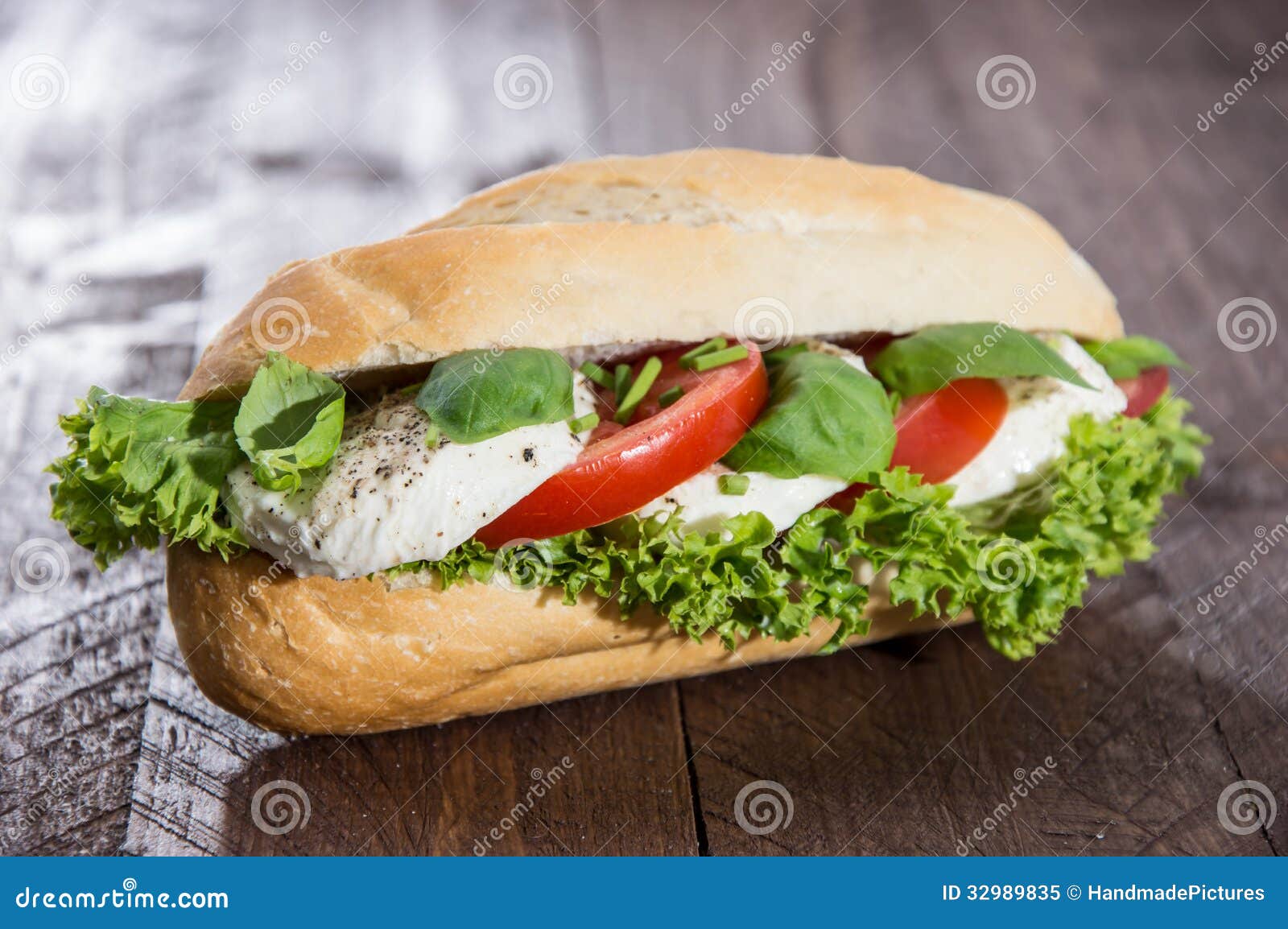 Fresh Baked Baguette with Mozzarella Stock Image Image of italian