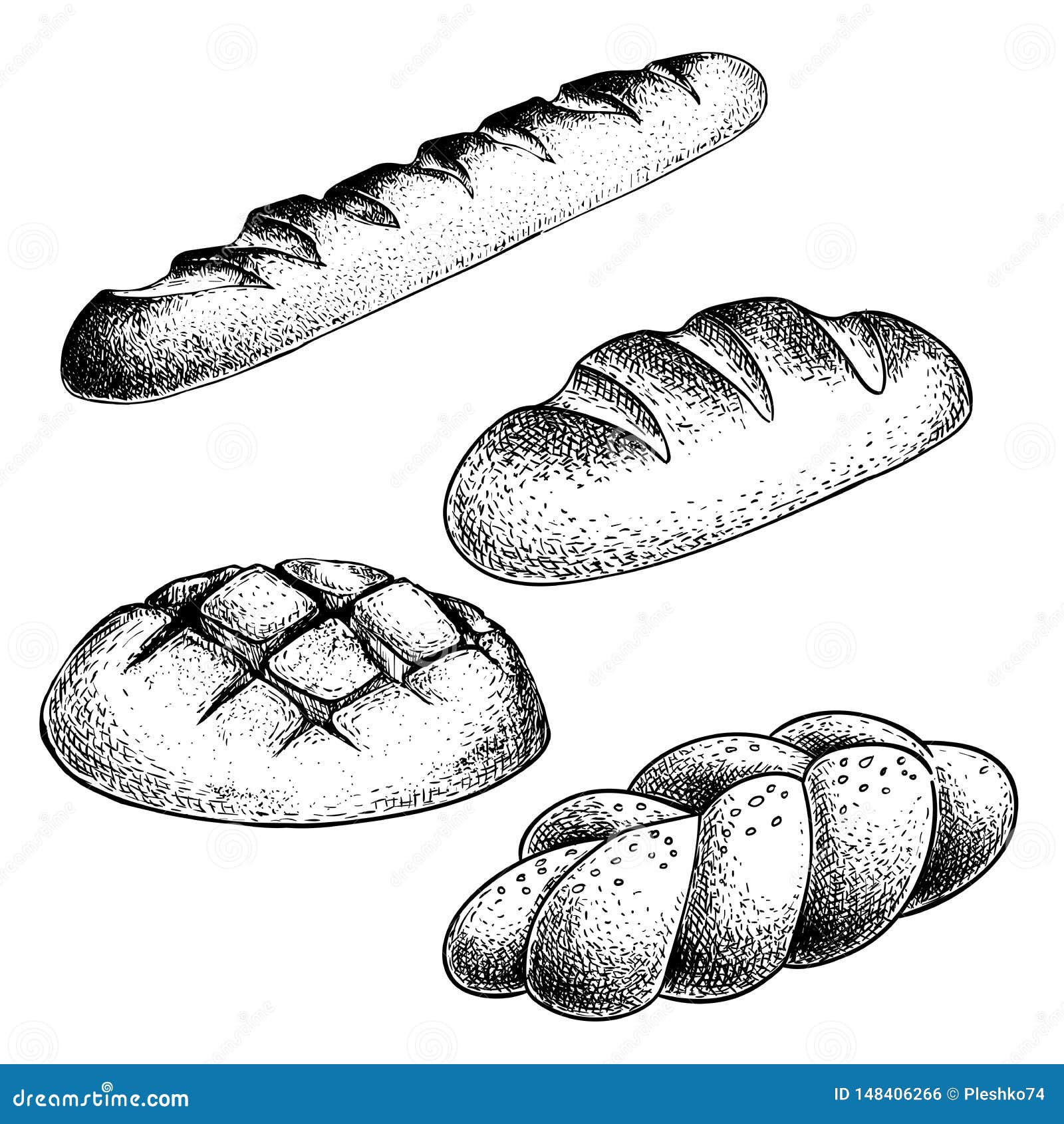 Макет хлеба для рисования
