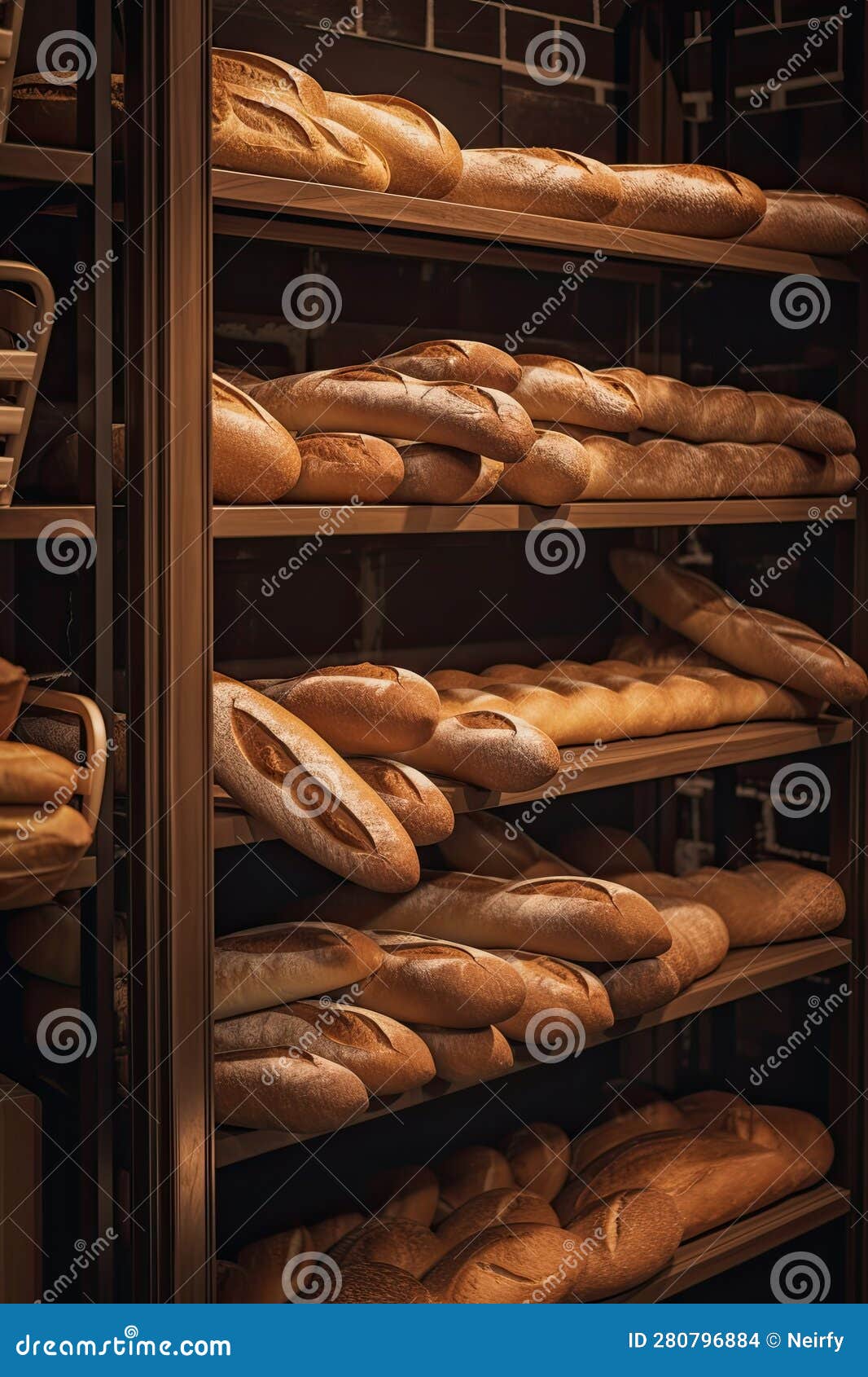 Fresh baked bread in store stock illustration. Illustration of baked