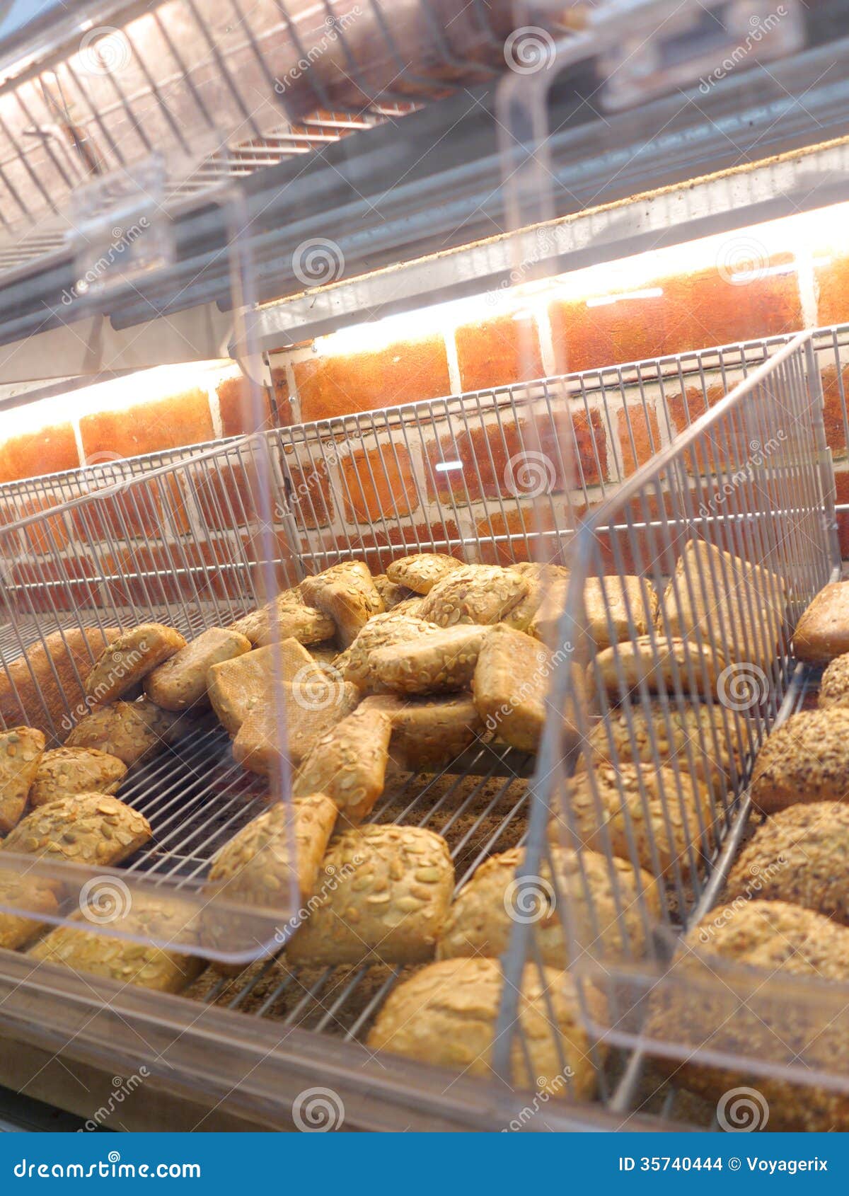 Fresh Baked Buns at a Supermarket Stock Photo Image of wholemeal