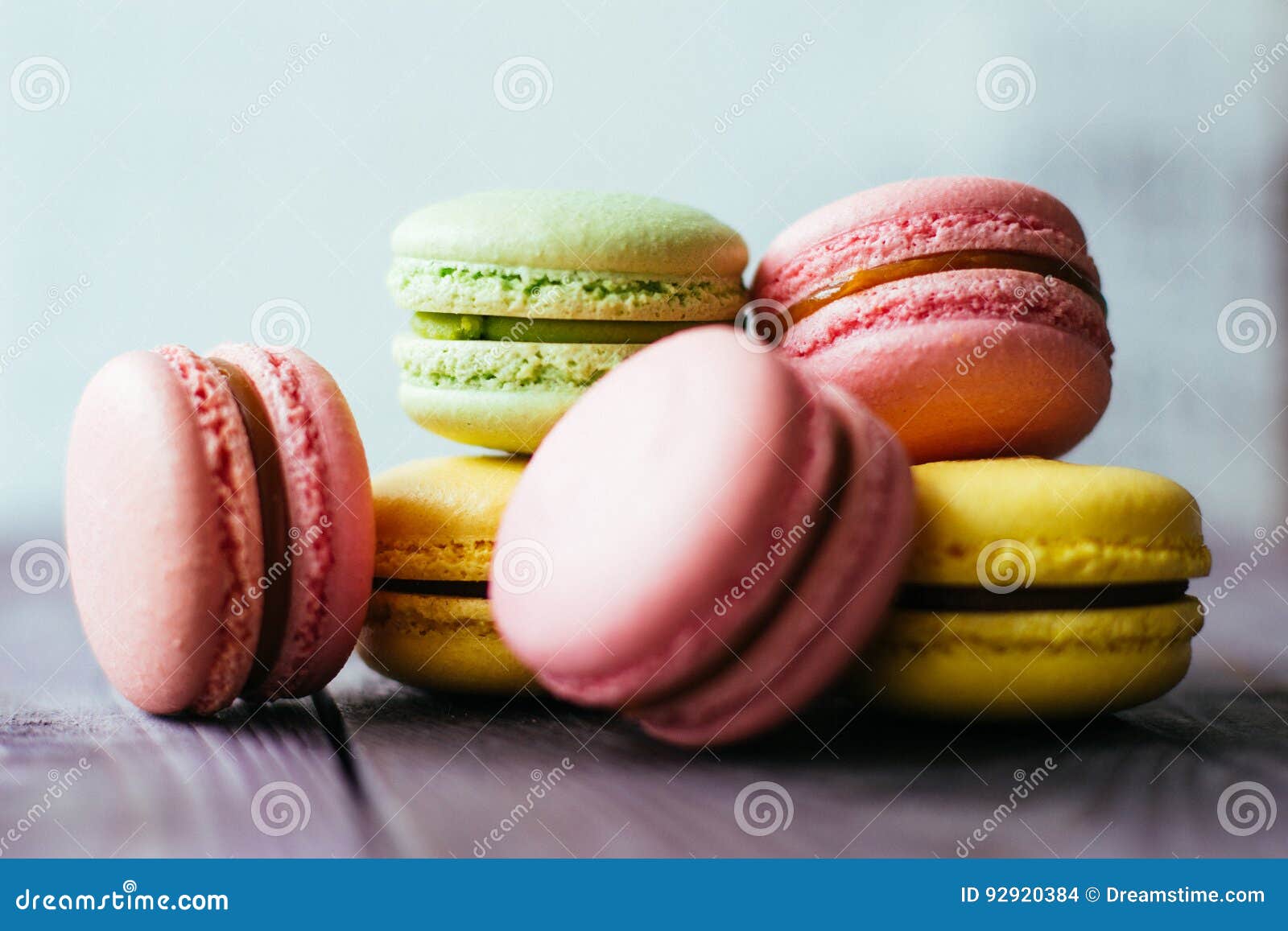 Fresh Baked Colored Macaroon Pastry Cookies Macarons, Macaroni on a ...