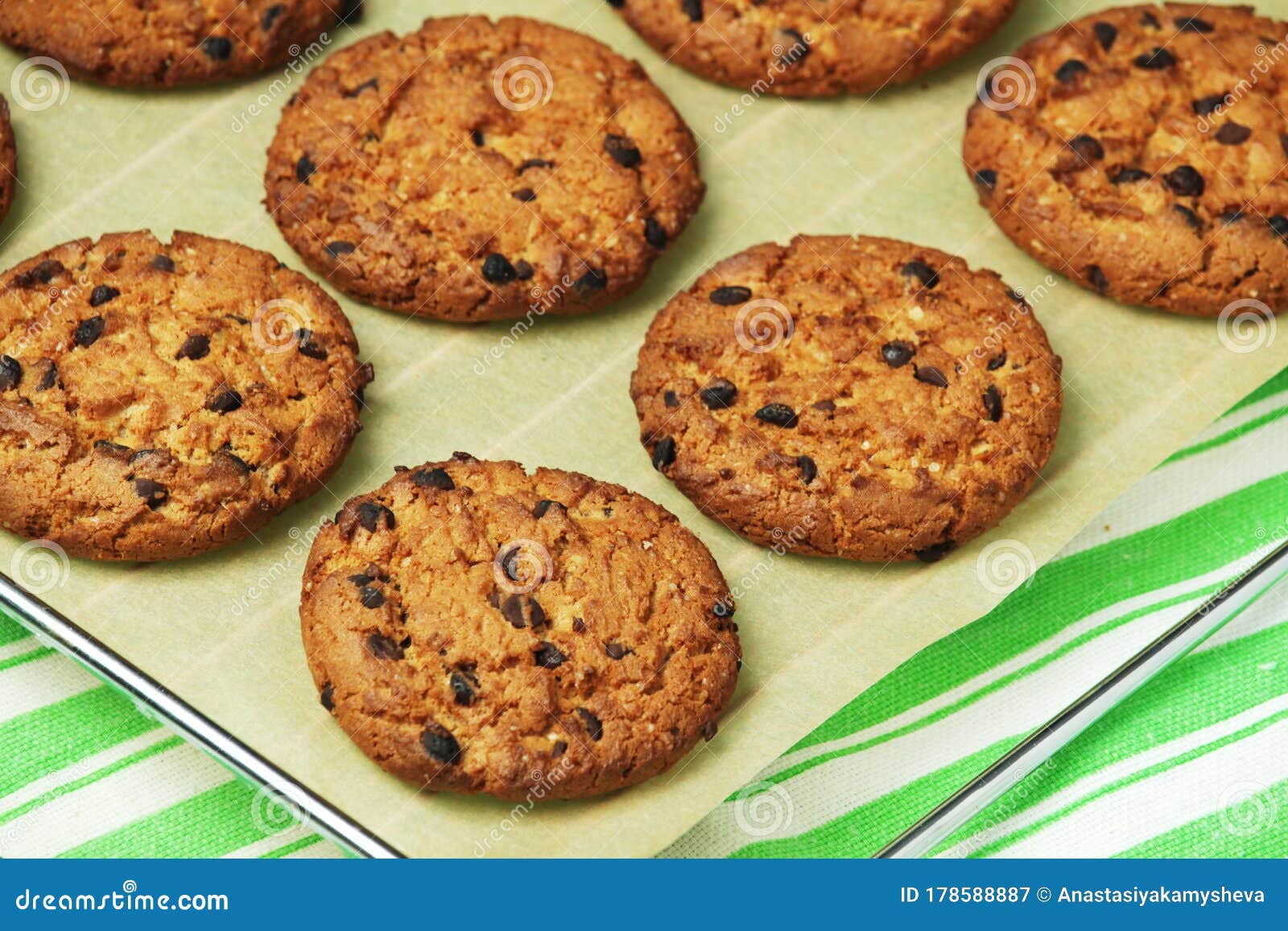 Freshbaked Cookies Ready on the Table Stock Image Image of brown