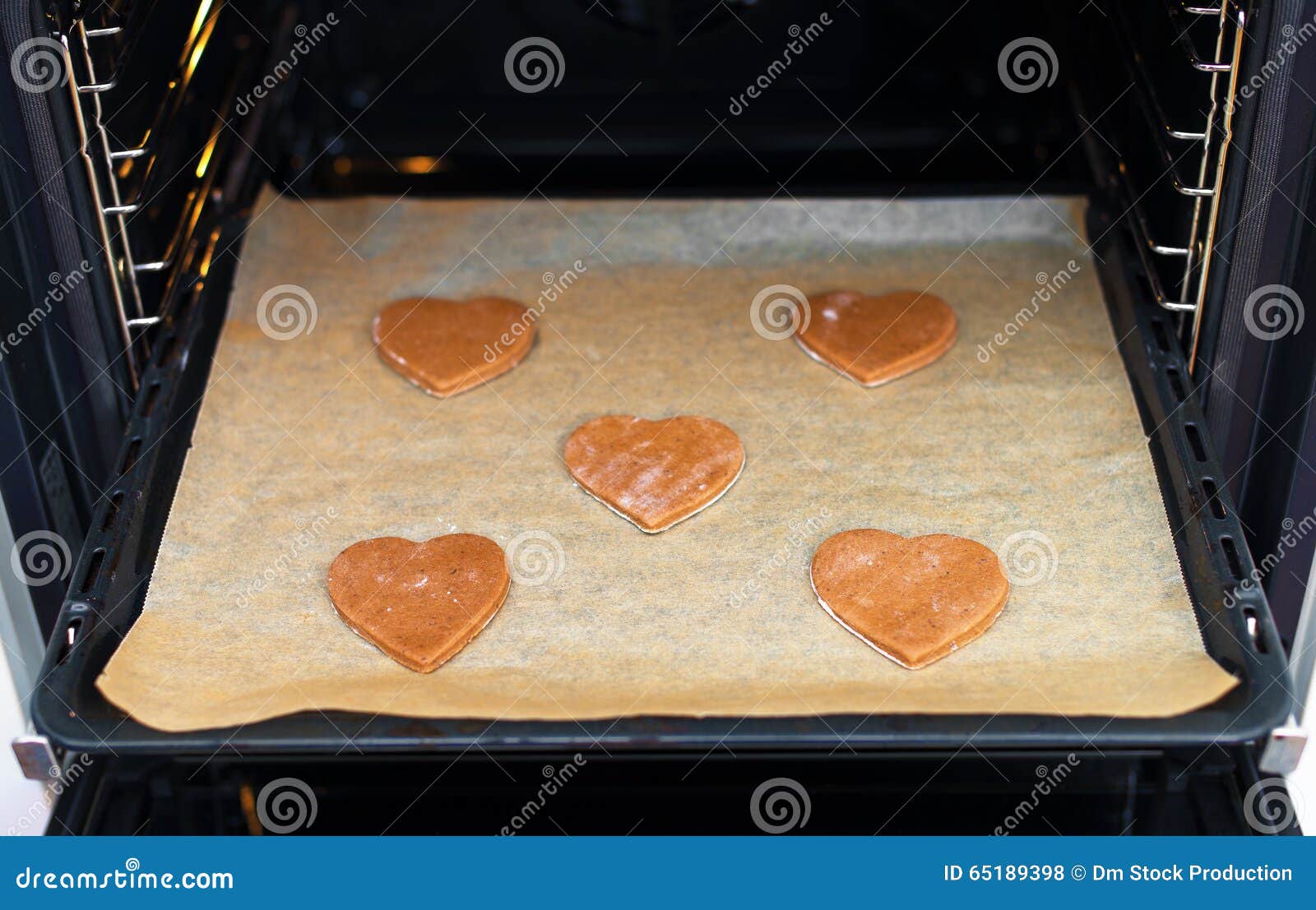 Fresh Baked Heart Shaped Cookies. Stock Photo Image of bakery, oven