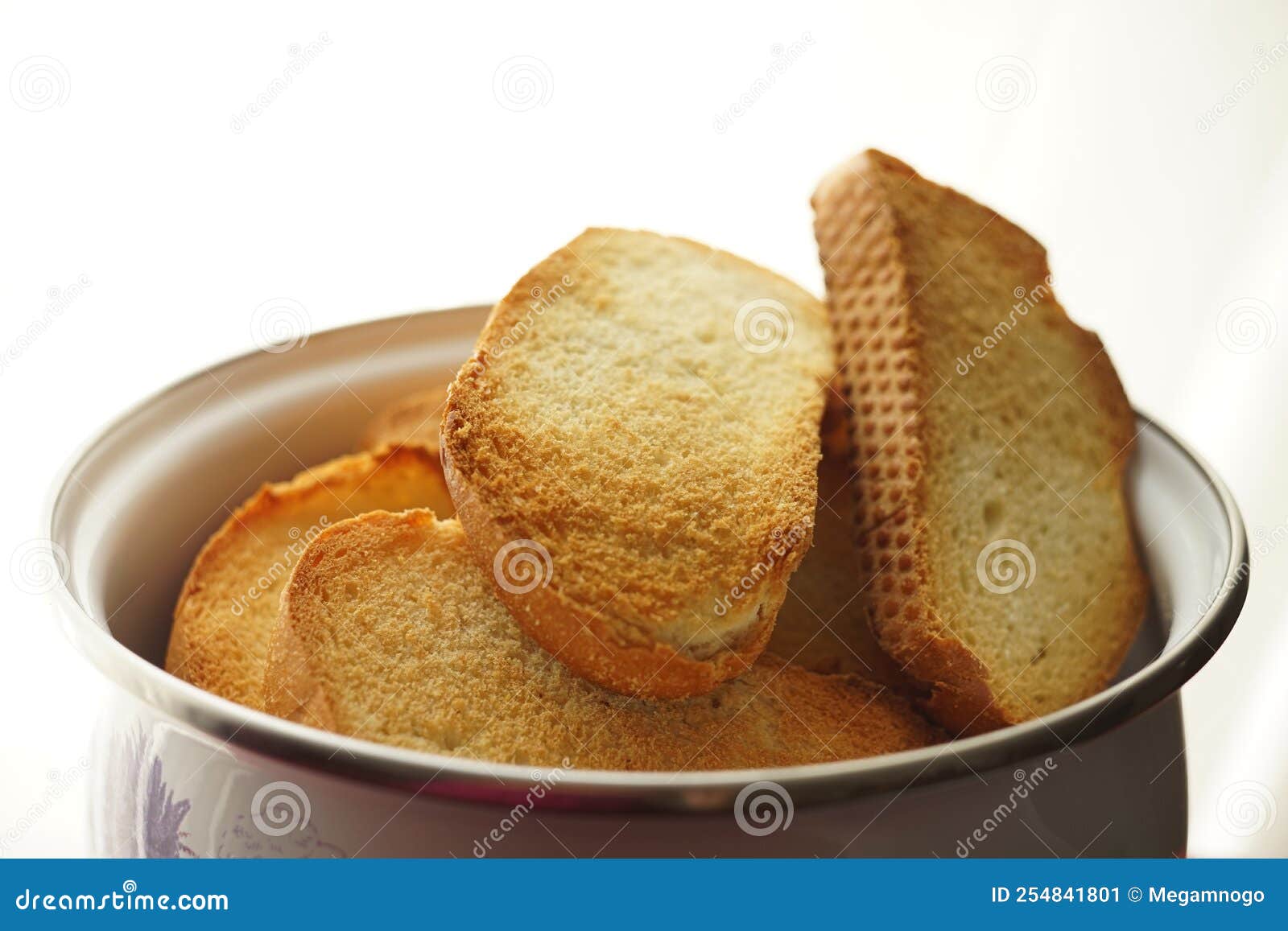 Fresh Baked Sandwich, Pieces of Crispy Bread in a Pan Stock Image