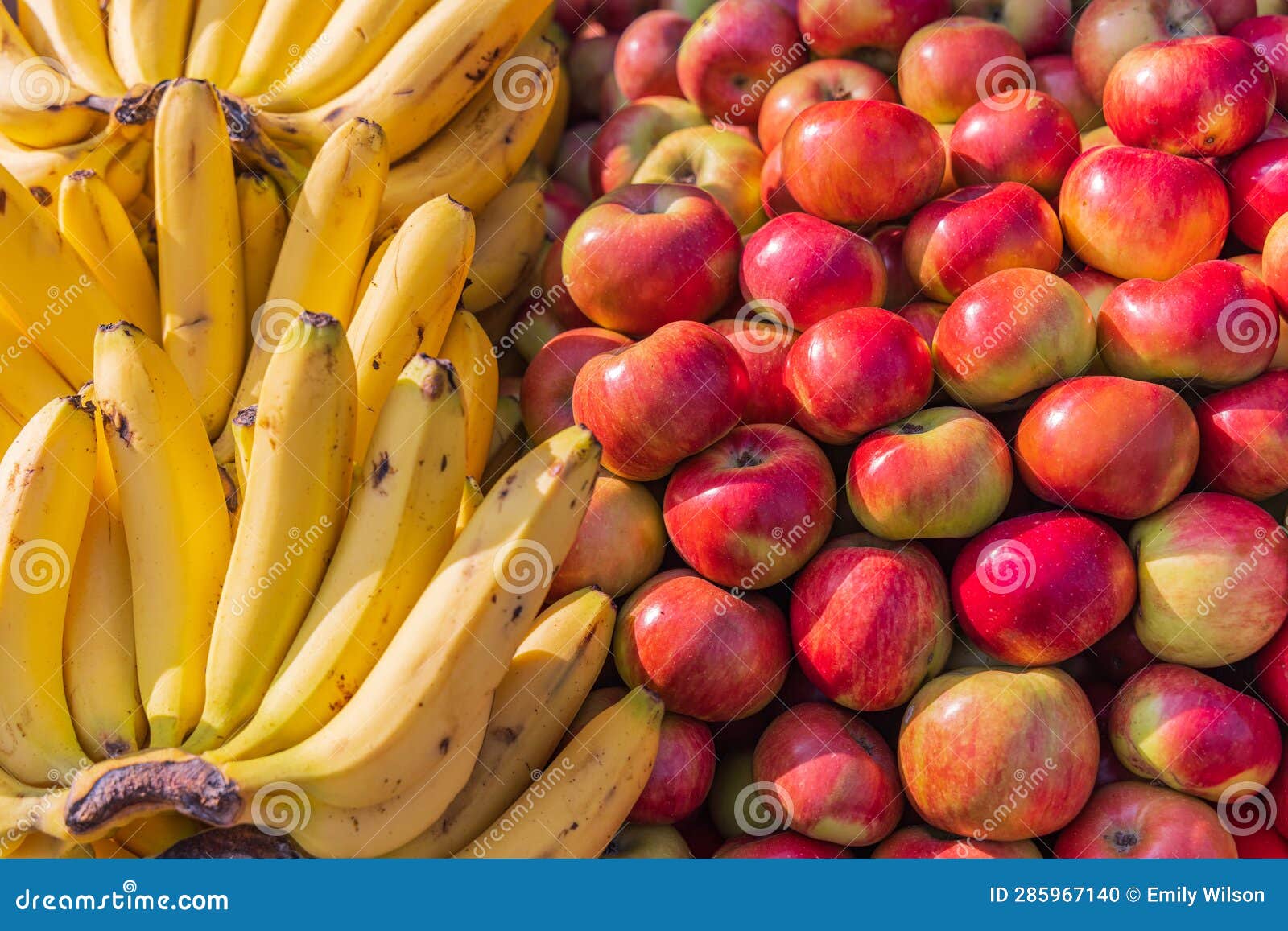 Fresh Bananas and Apples at a Market in a Village of Jammu and Kashmir Fresh Bananas and Apples at a Market in a Village of Jammu and Kashmir