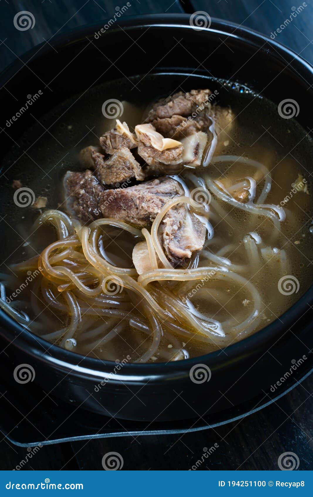 Beef Bone Soup with Vermicelli Stock Photo Image of stew, delicious