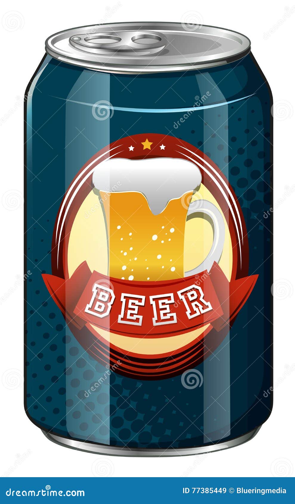 Fresh beer in blue can stock vector. Illustration of aluminium 77385449