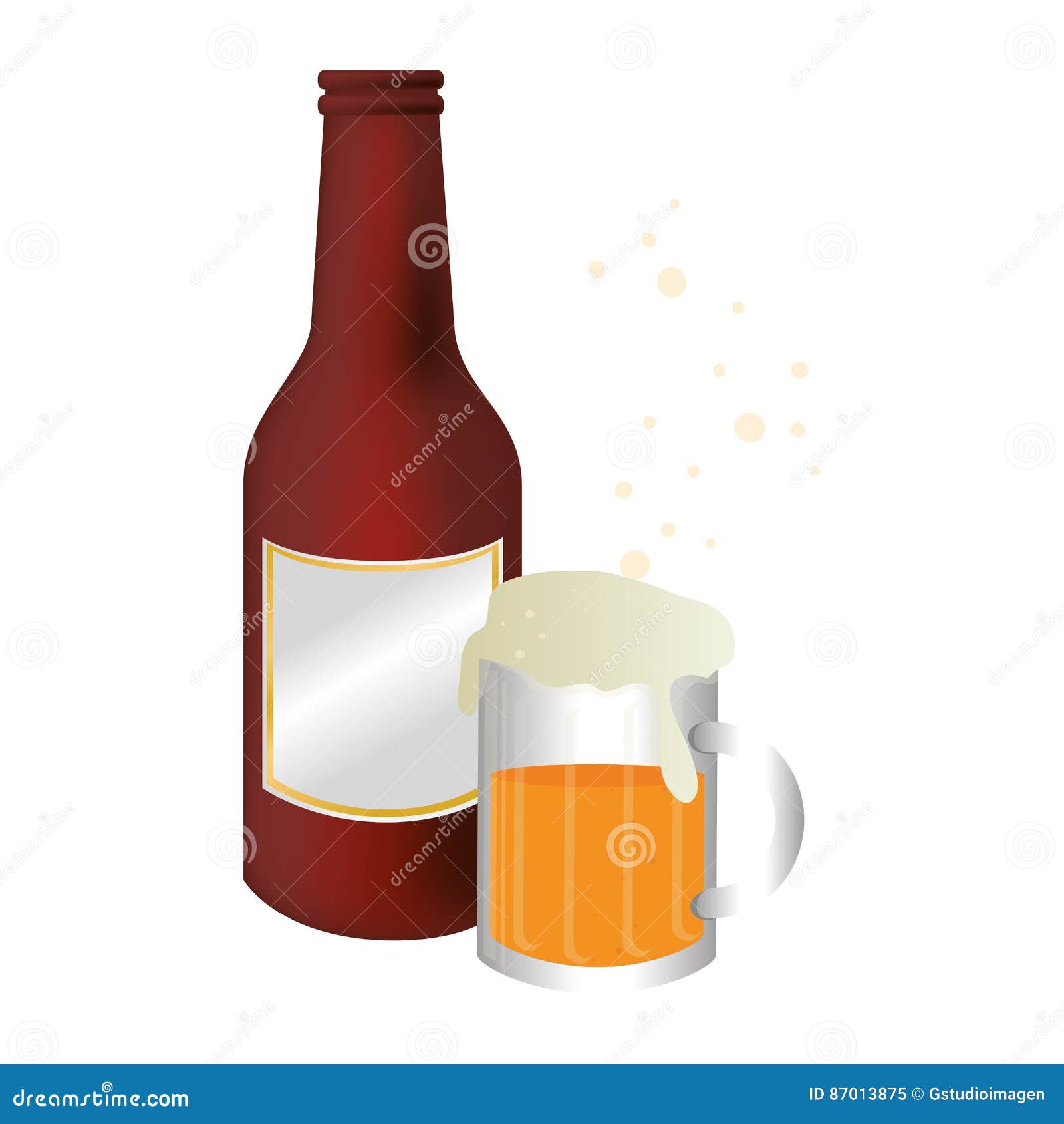 Fresh beer drink icon stock vector. Illustration of style 87013875