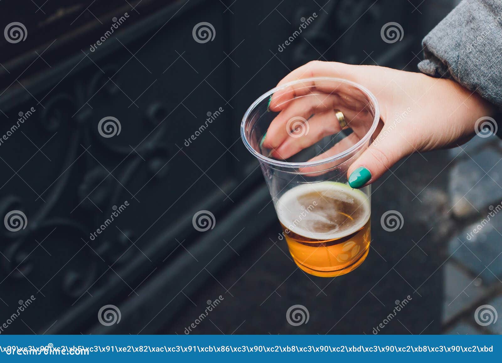 Fresh Beer in a Plastic Cup in the Hand. Stock Photo Image of craft