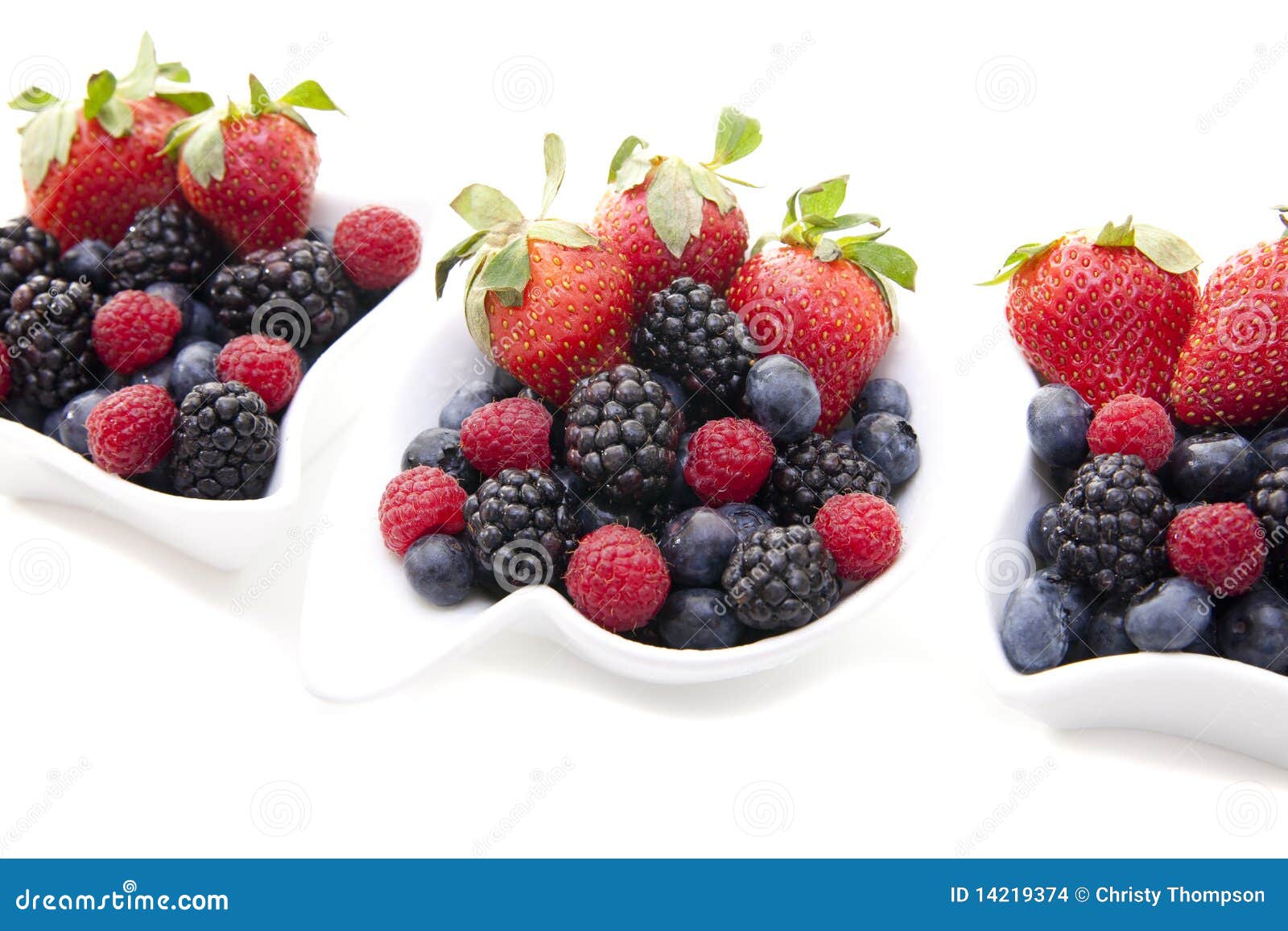 Fresh berries in bowls stock photo. Image of healthful 14219374