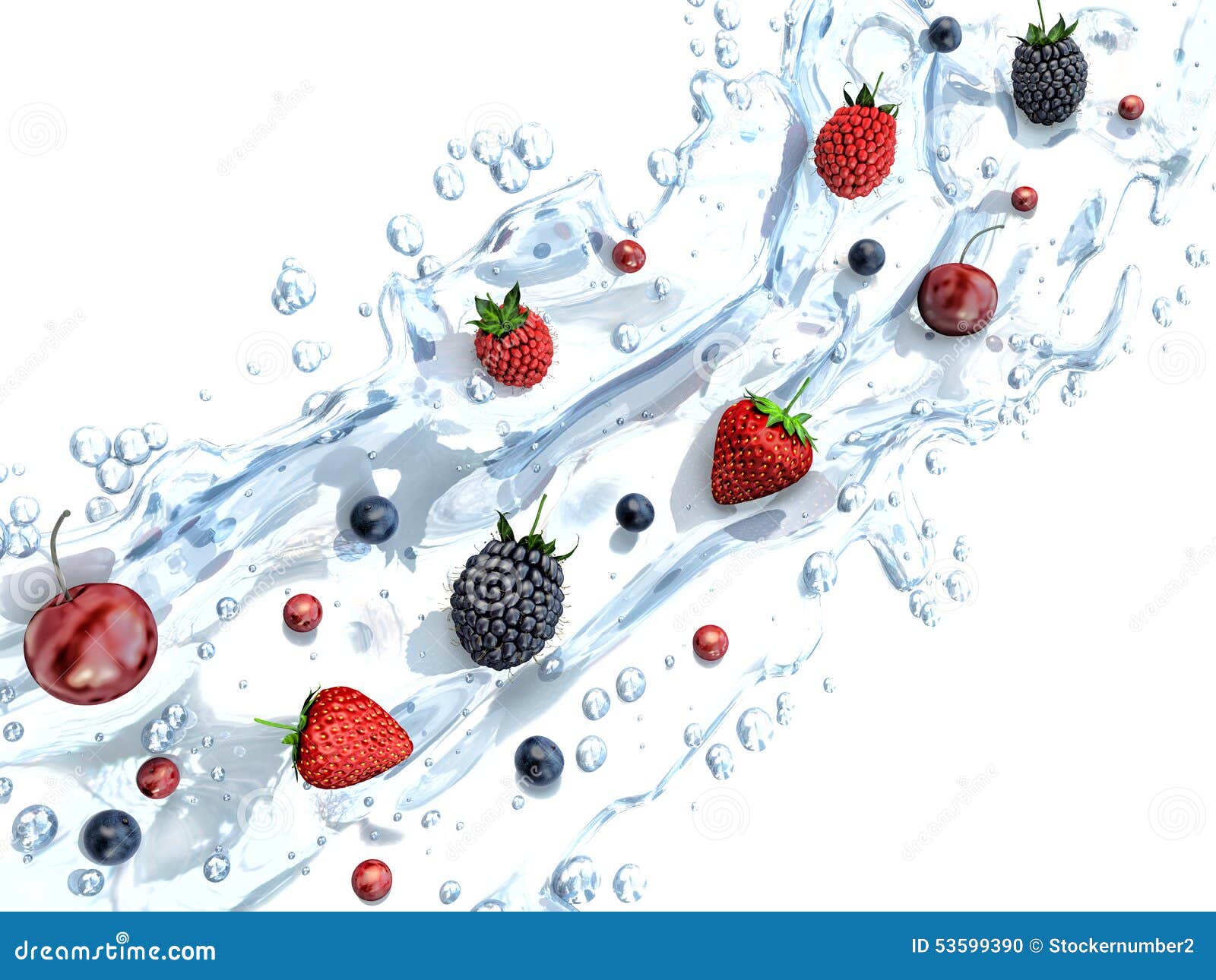 Fresh Berries in Water Splash Stock Illustration Illustration of fall