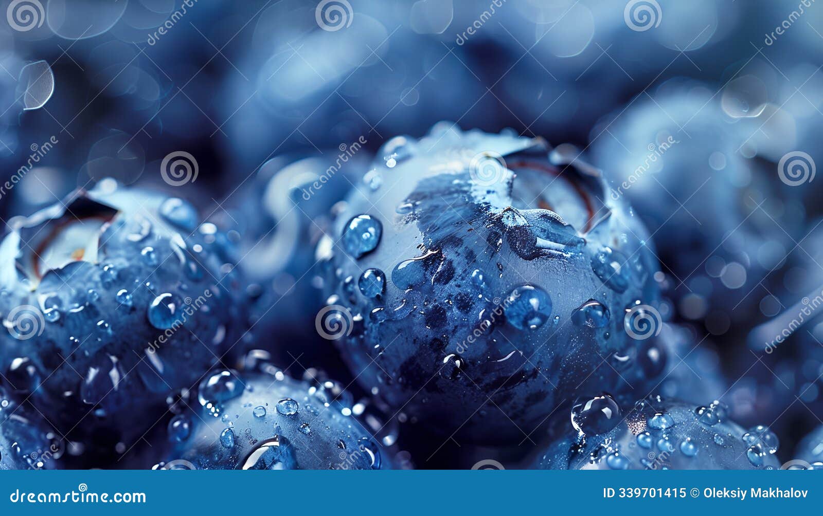 fresh blubbery with water drops food vitamin background