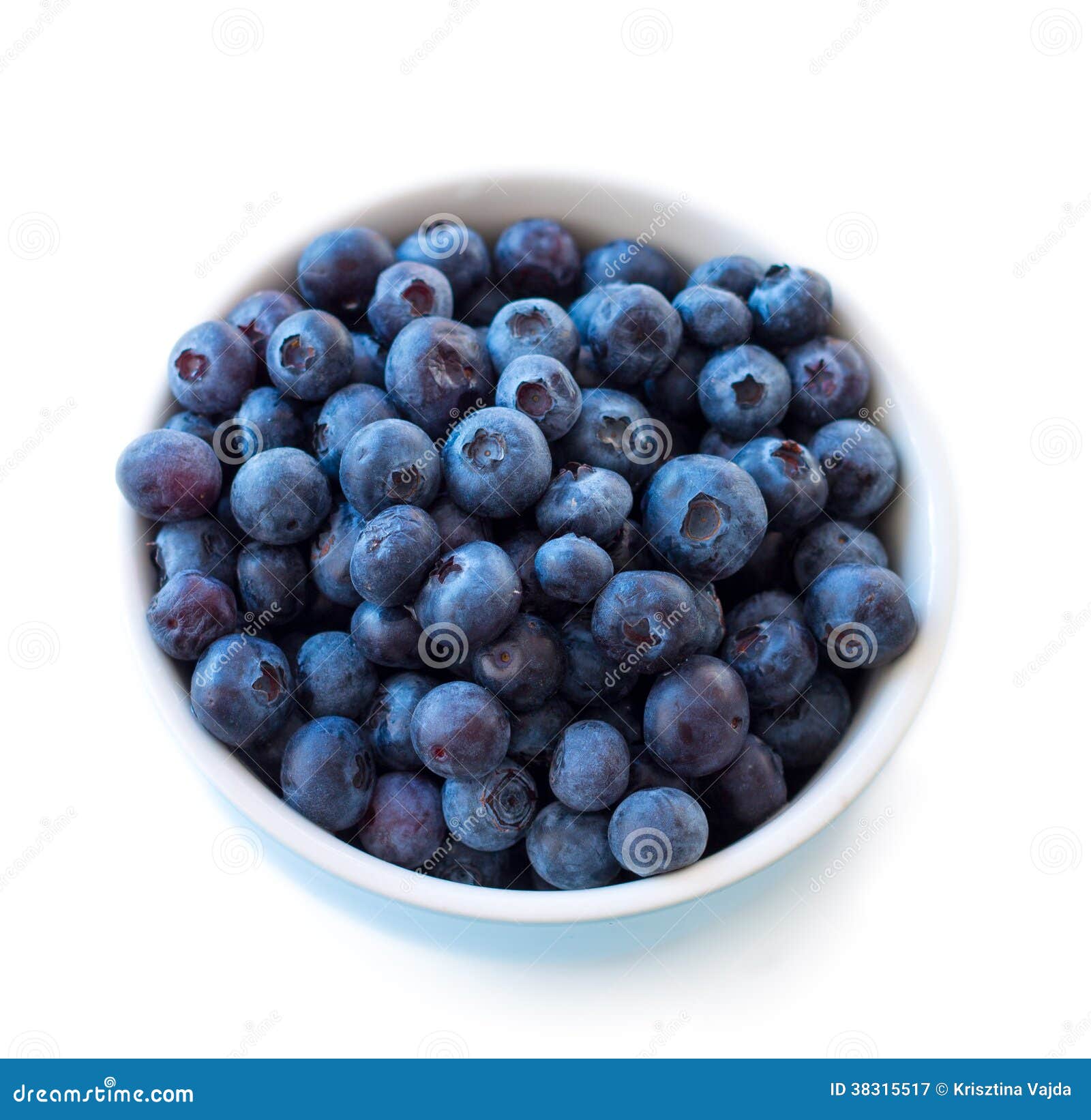 Fresh Blueberries in White Bowl on White Stock Image - Image of life ...