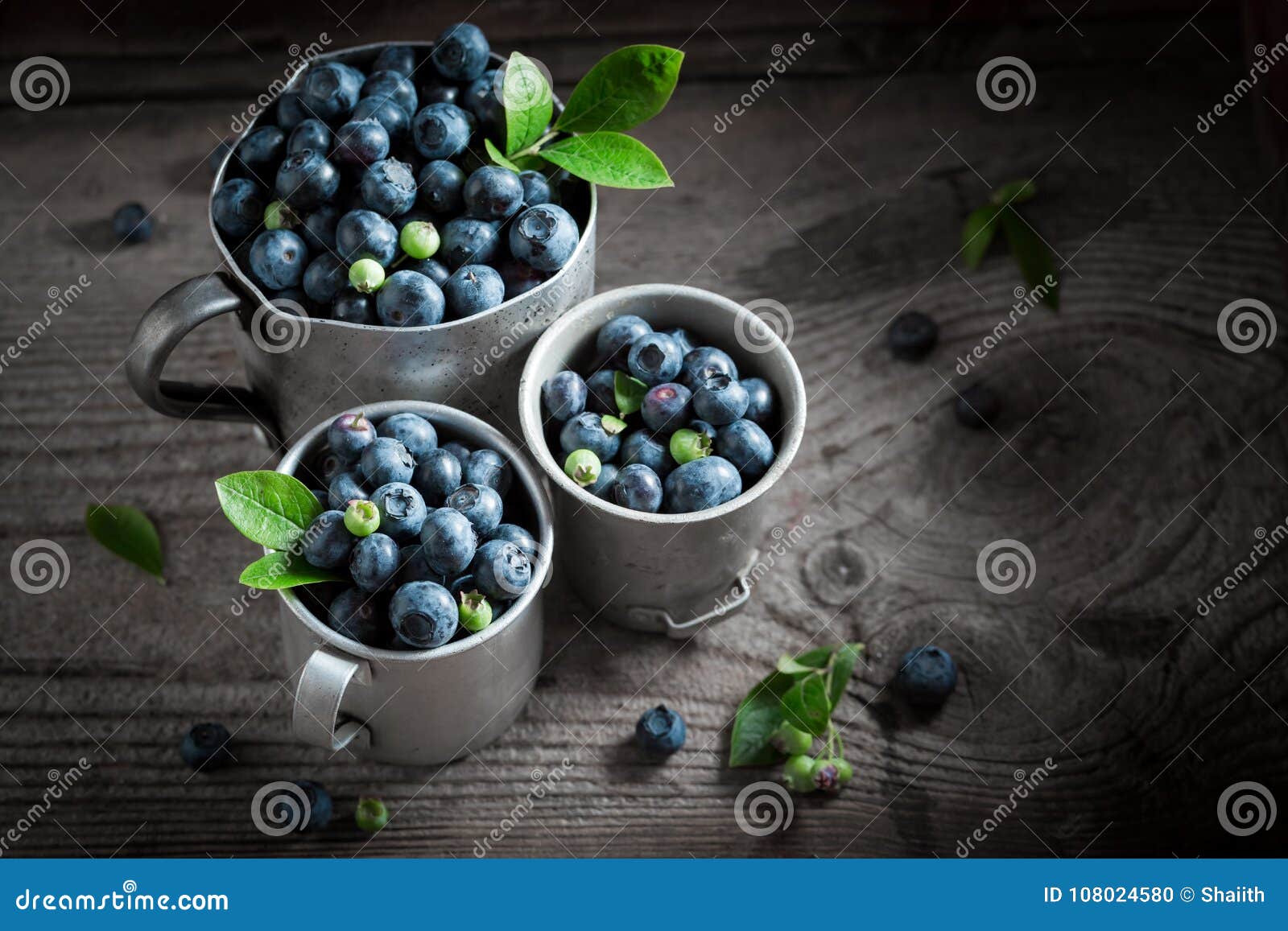 Fresh Blueberry on Old Wooden Rustic Floor Stock Photo Image of