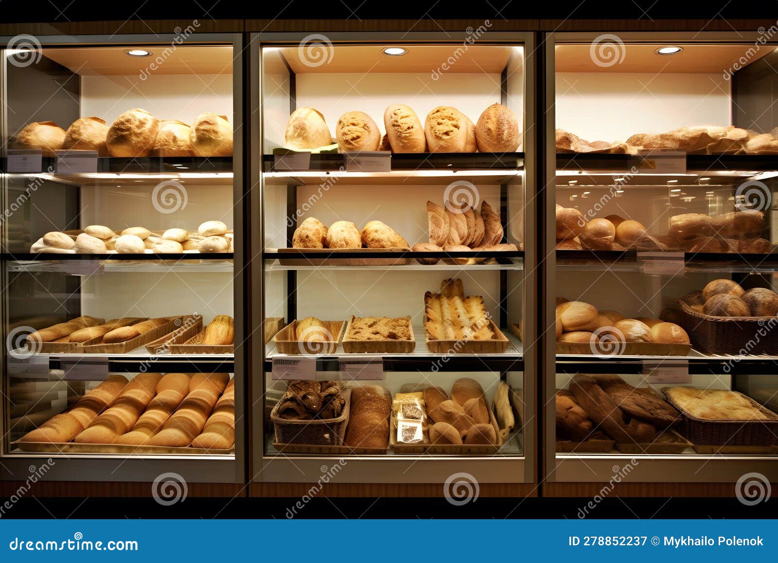 Fresh Bread in the Bakery. Neural Network AI Generated Stock Image