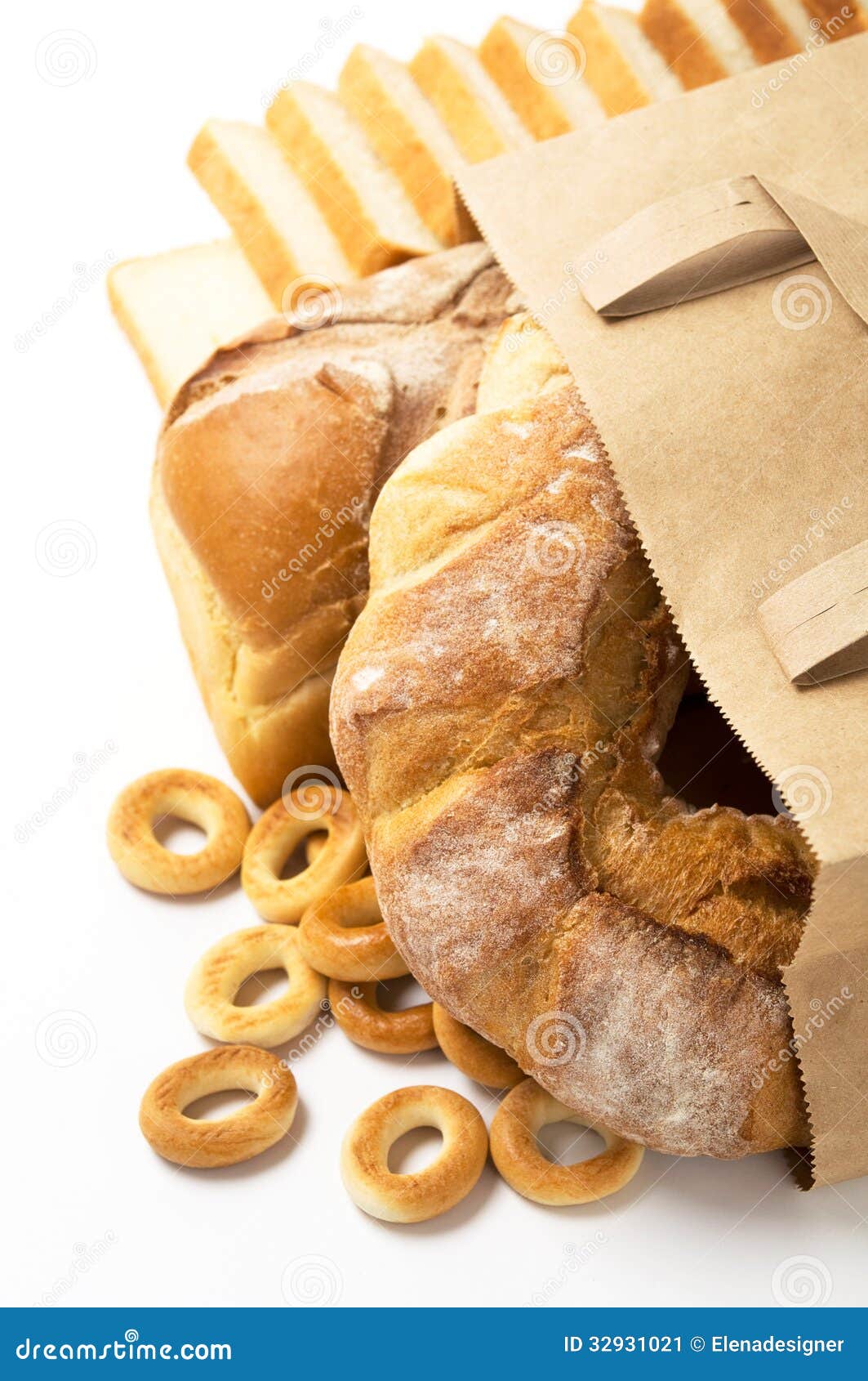 Fresh bread in paper bag stock image. Image of eating 32931021
