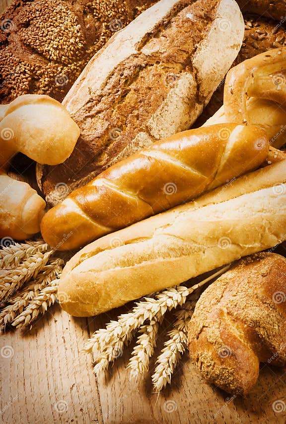 Fresh bread and rolls stock image. Image of baguette 10686201