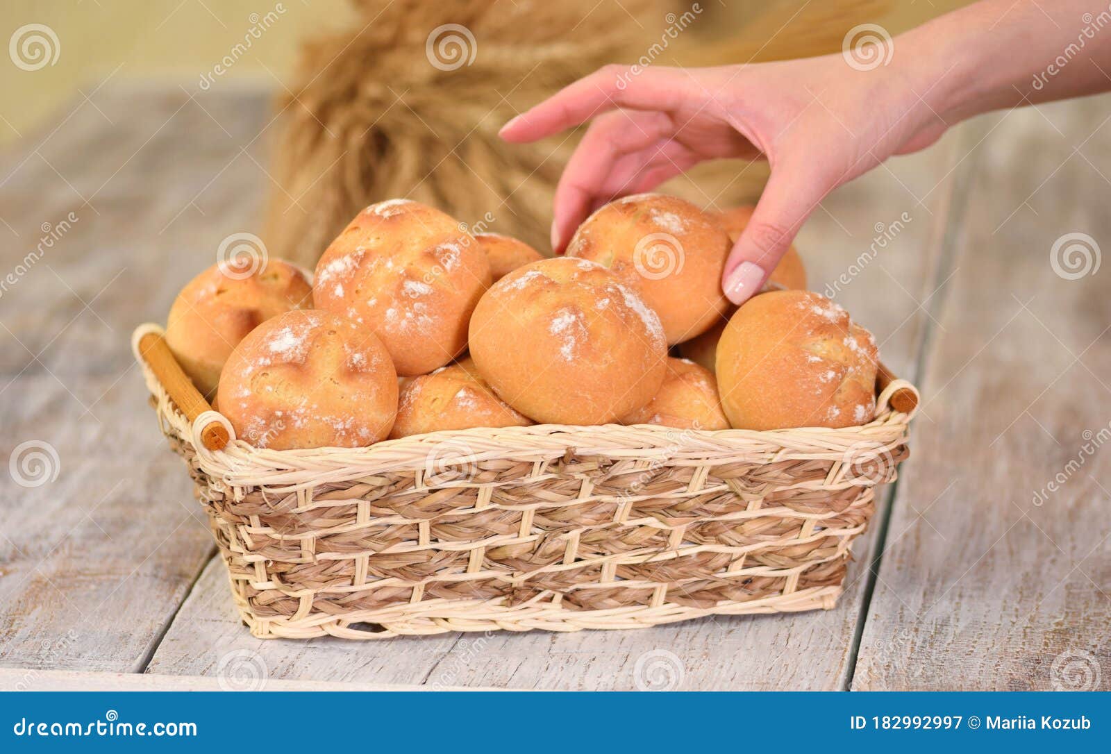 Fresh Bread Rolls in Basket at Traditional French Bakery. Stock Image Image of dinner, cuisine