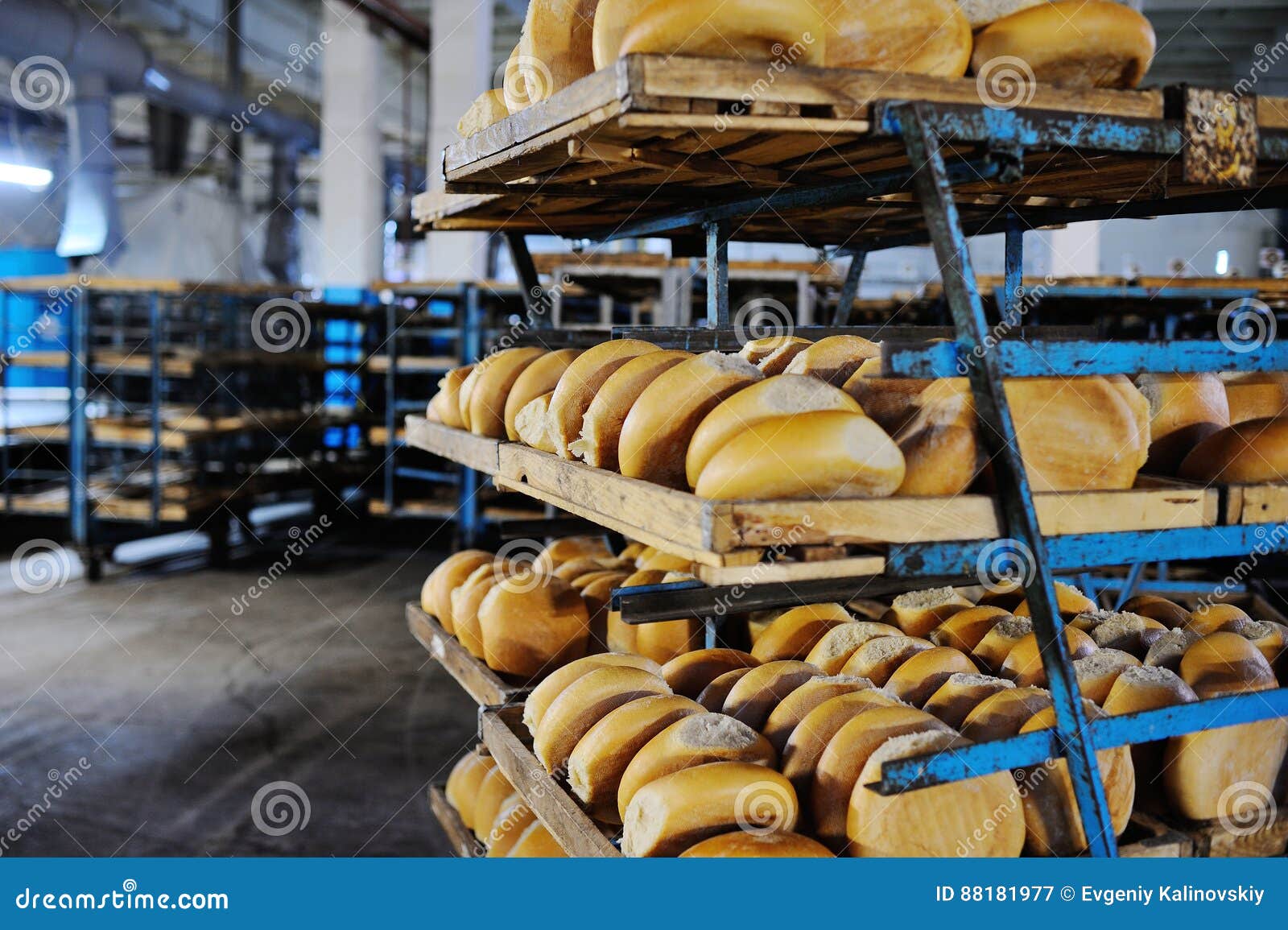 Fresh Bread On A Shelf In A Bakery Stock Image Image of background