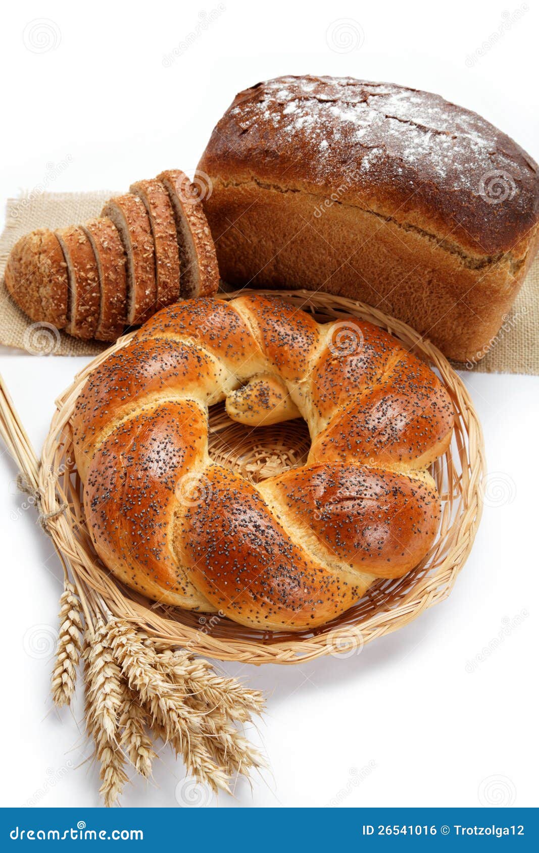 Fresh Breads for a Variety Isolated. Stock Photo Image of groats