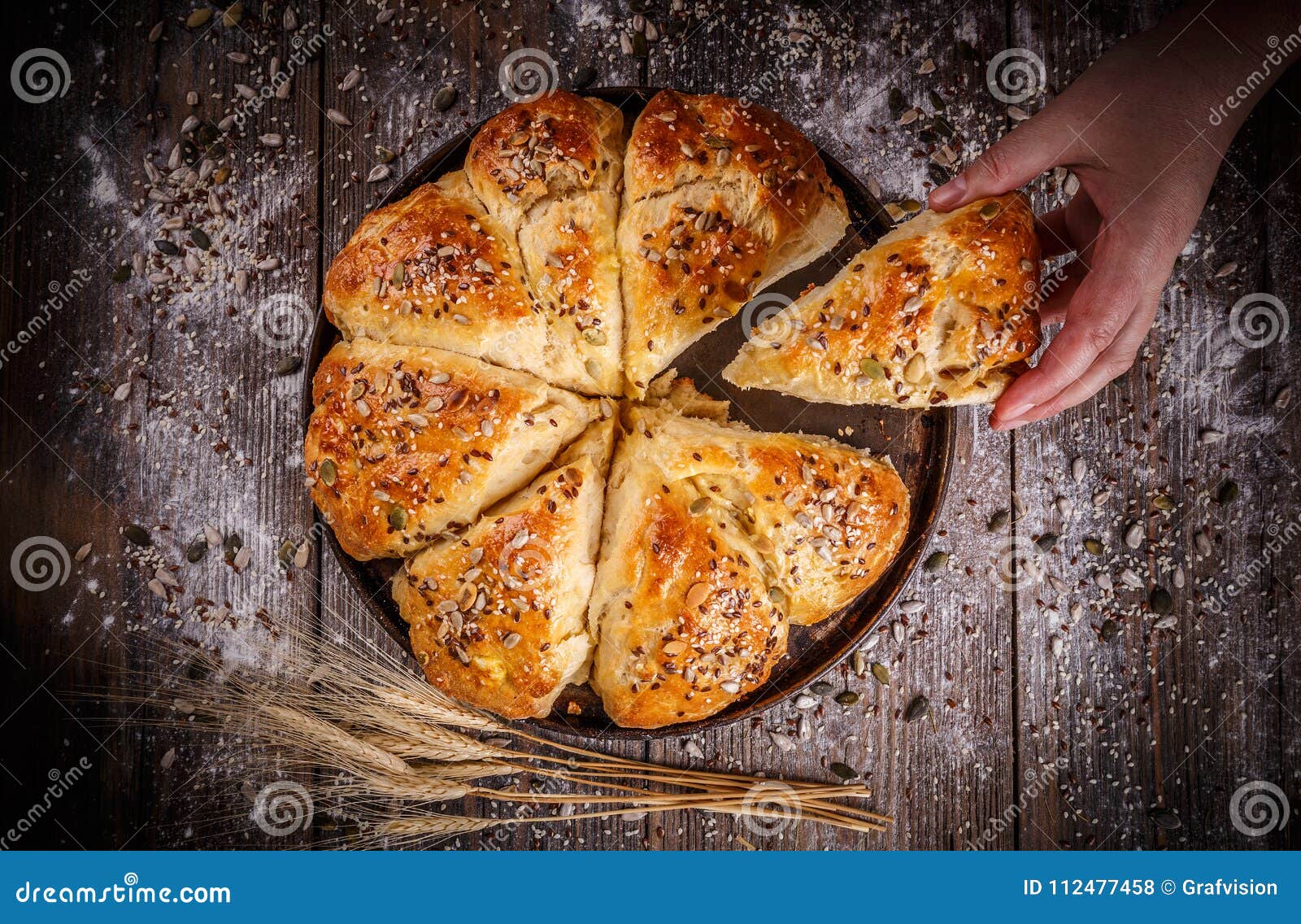Fresh Breakfast Triangle Buns Stock Photo Image of loaf, flour 112477458