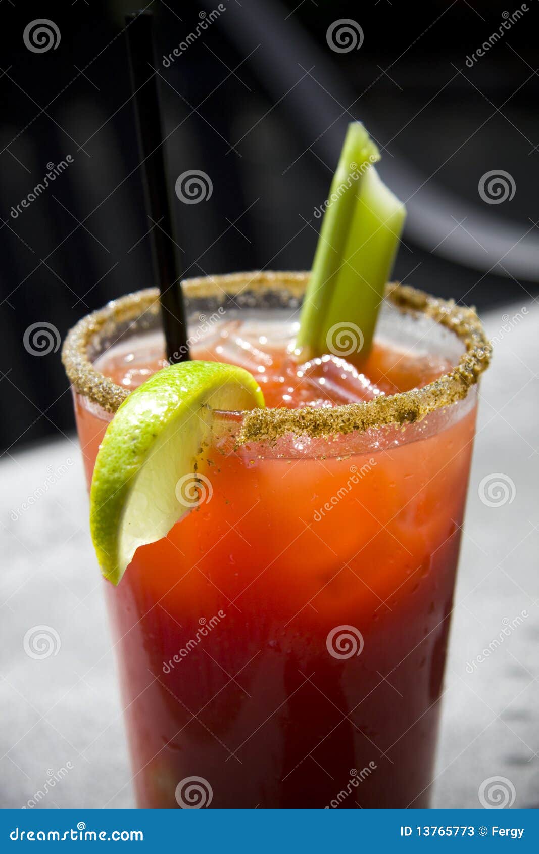 fresh caesar or bloody mary cocktail drink