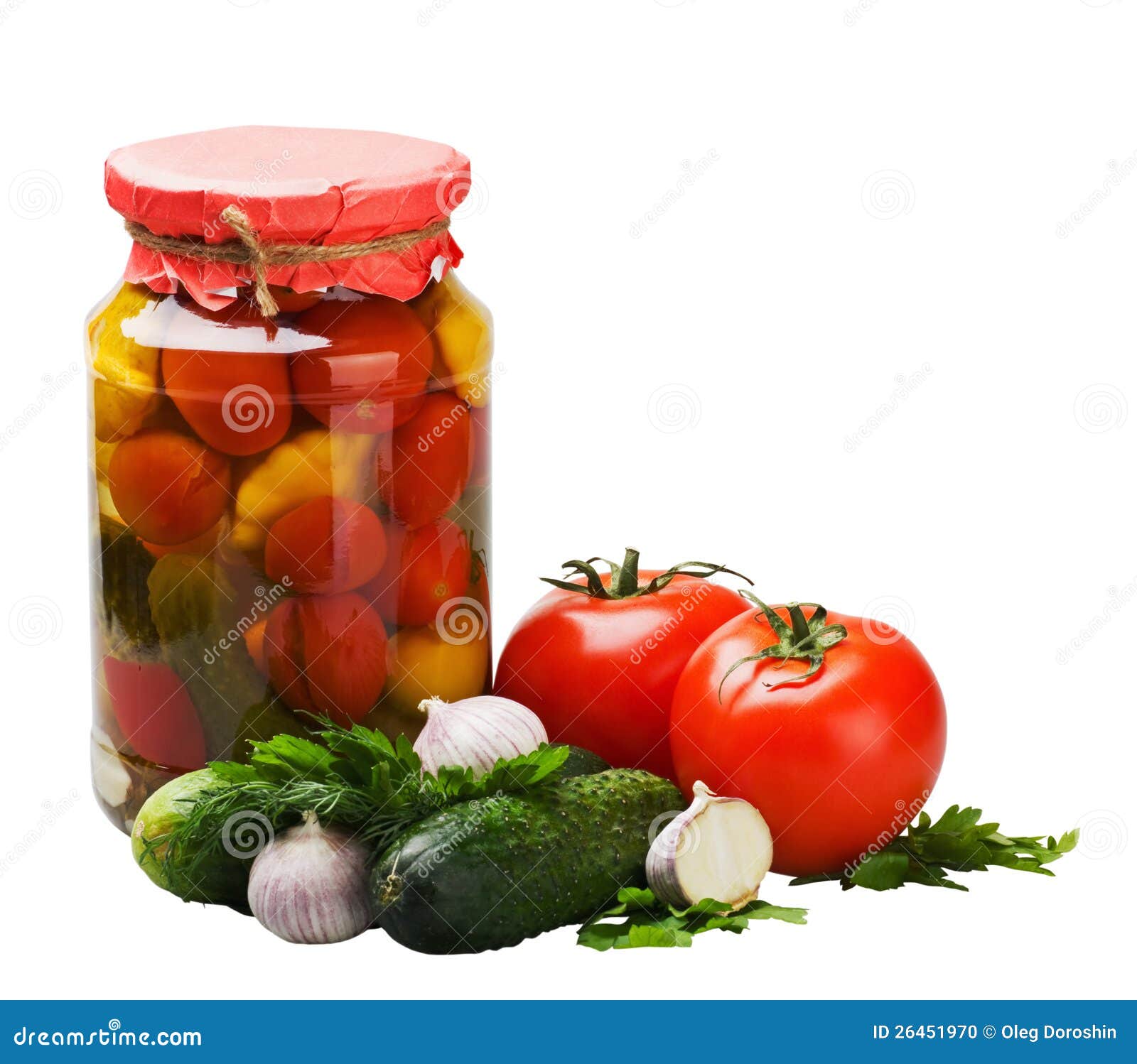 Fresh and Canned Vegetables with Spices and Herbs Stock Photo Image