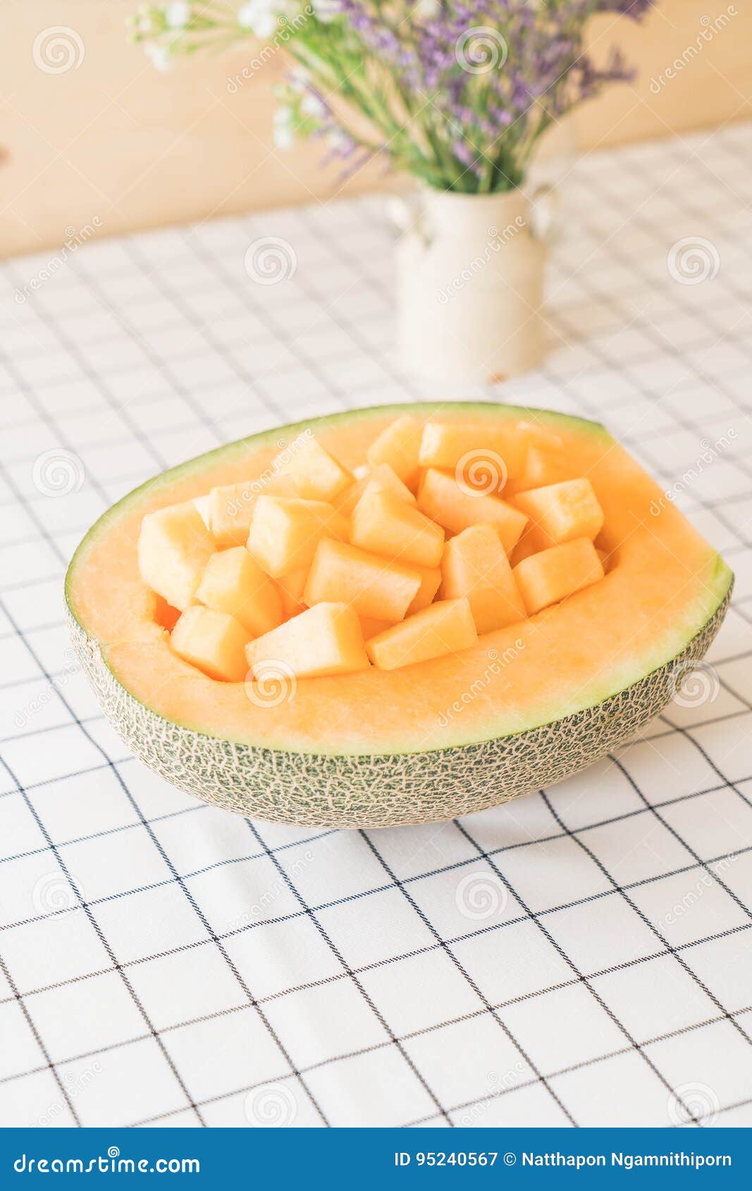 Fresh cantaloupe melon stock image. Image of white, melon 95240567