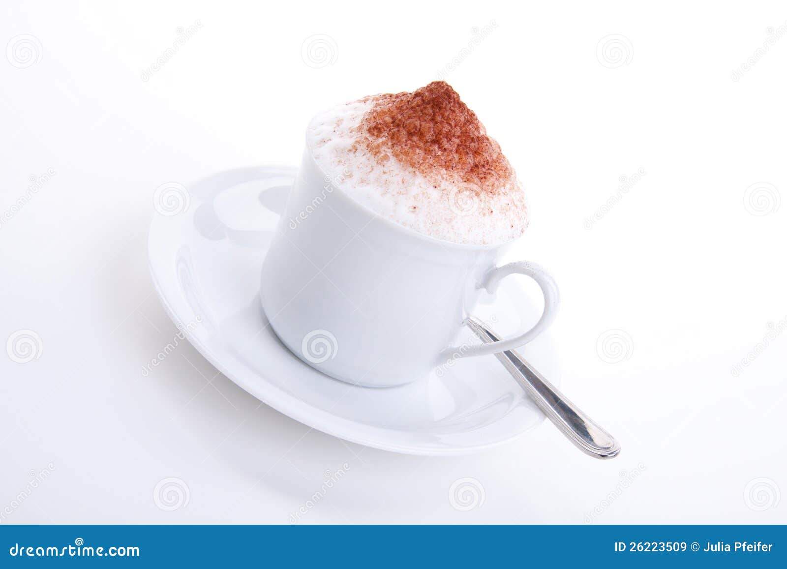 fresh capuccino with chocolate and milk foam