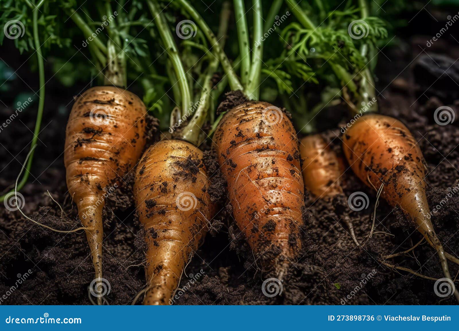 Fresh Carrots in the Ground. Stock Photo Image of farm, agriculture