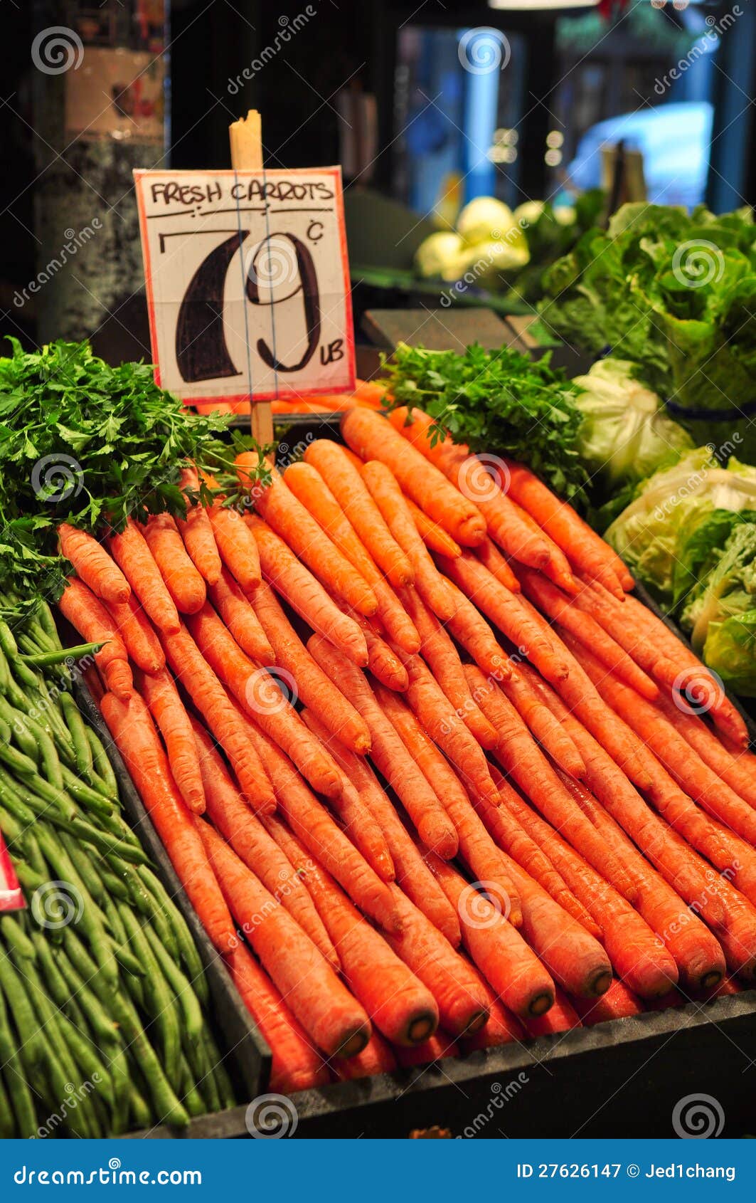 Fresh Carrots in Market stock image. Image of orange 27626147