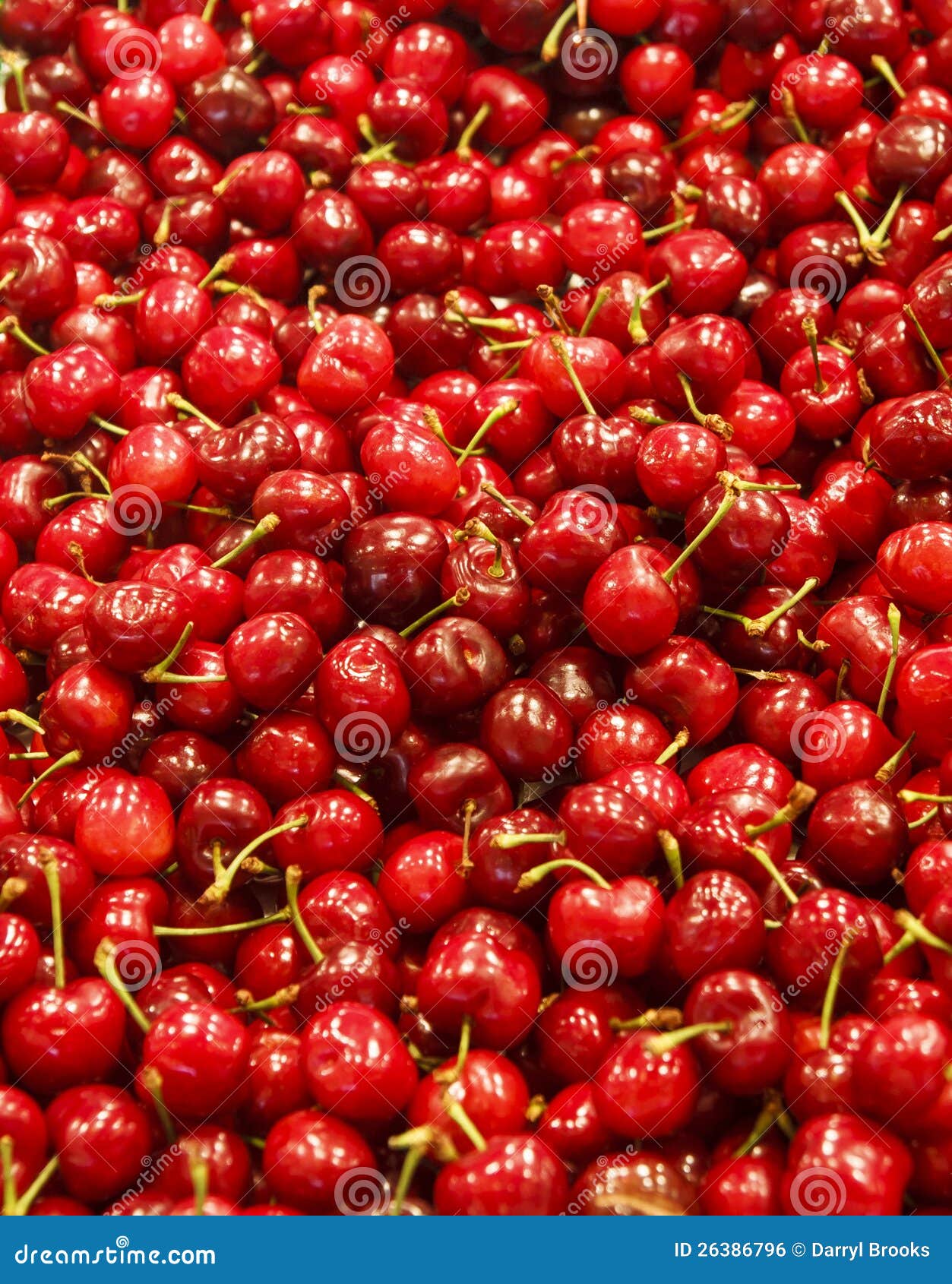 Fresh Cherries in a Market stock photo. Image of bing 26386796