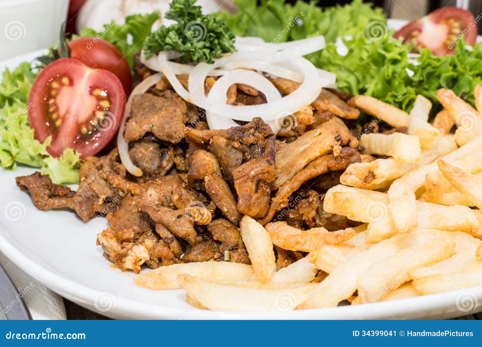 Fresh Chips with Kebab Meat Stock Image Image of roasted, sauce 34399041