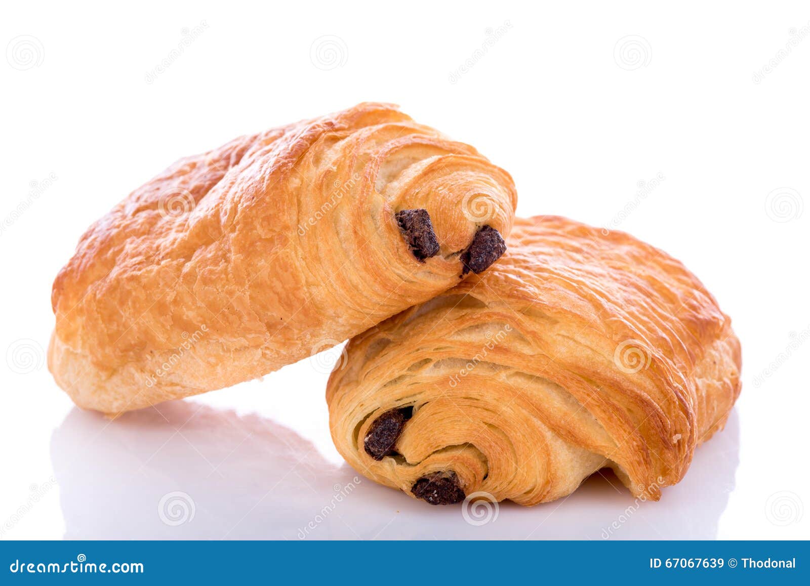Fresh chocolate croissants stock image. Image of bread 67067639