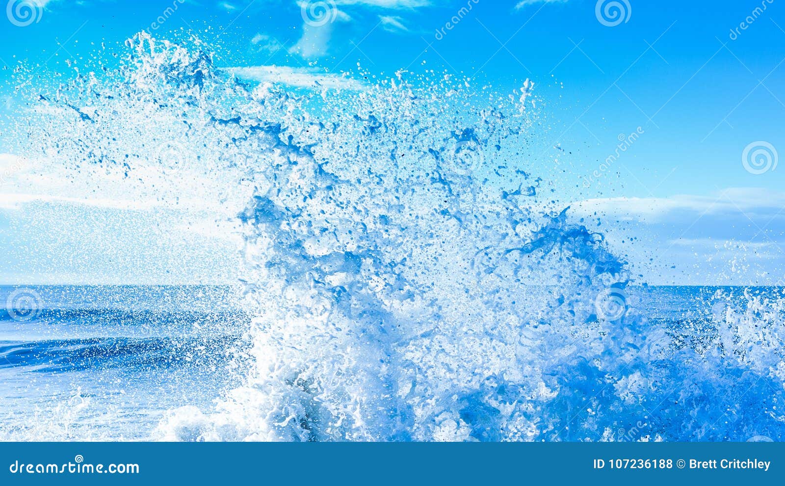 fresh clean white water ocean wave splash