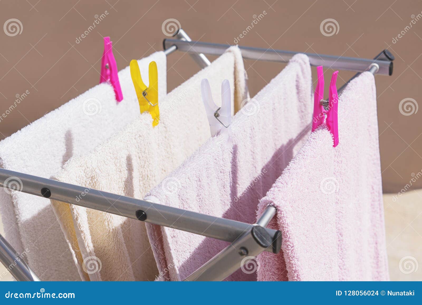 Drying Clean Clothes After Washing Stock Photo - Image of ...