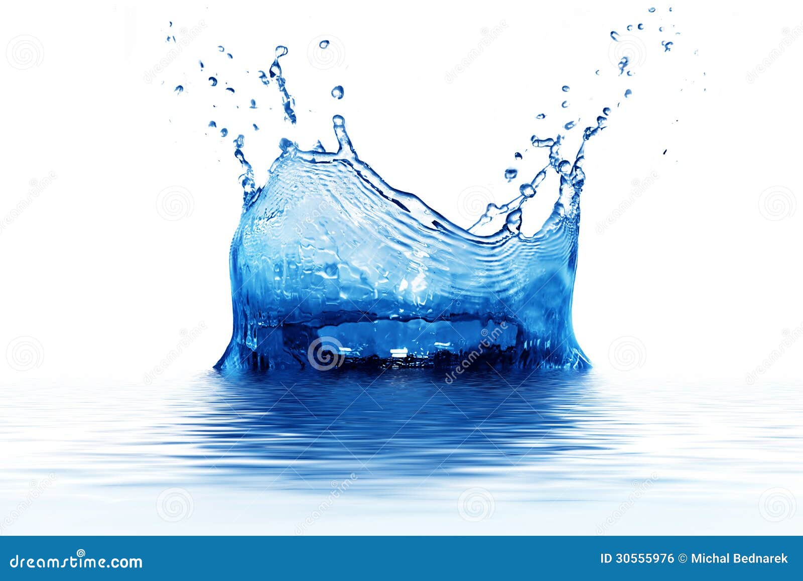 fresh clean water splash in blue