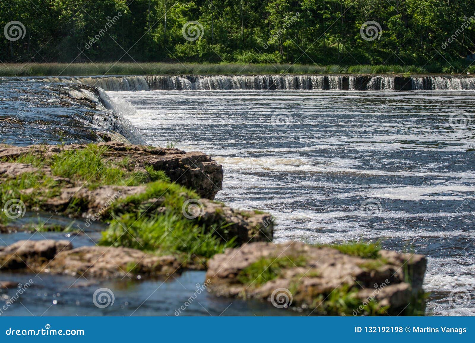 Fresh Clean Waterfall in Summer Stock Photo Image of outdoors, tree